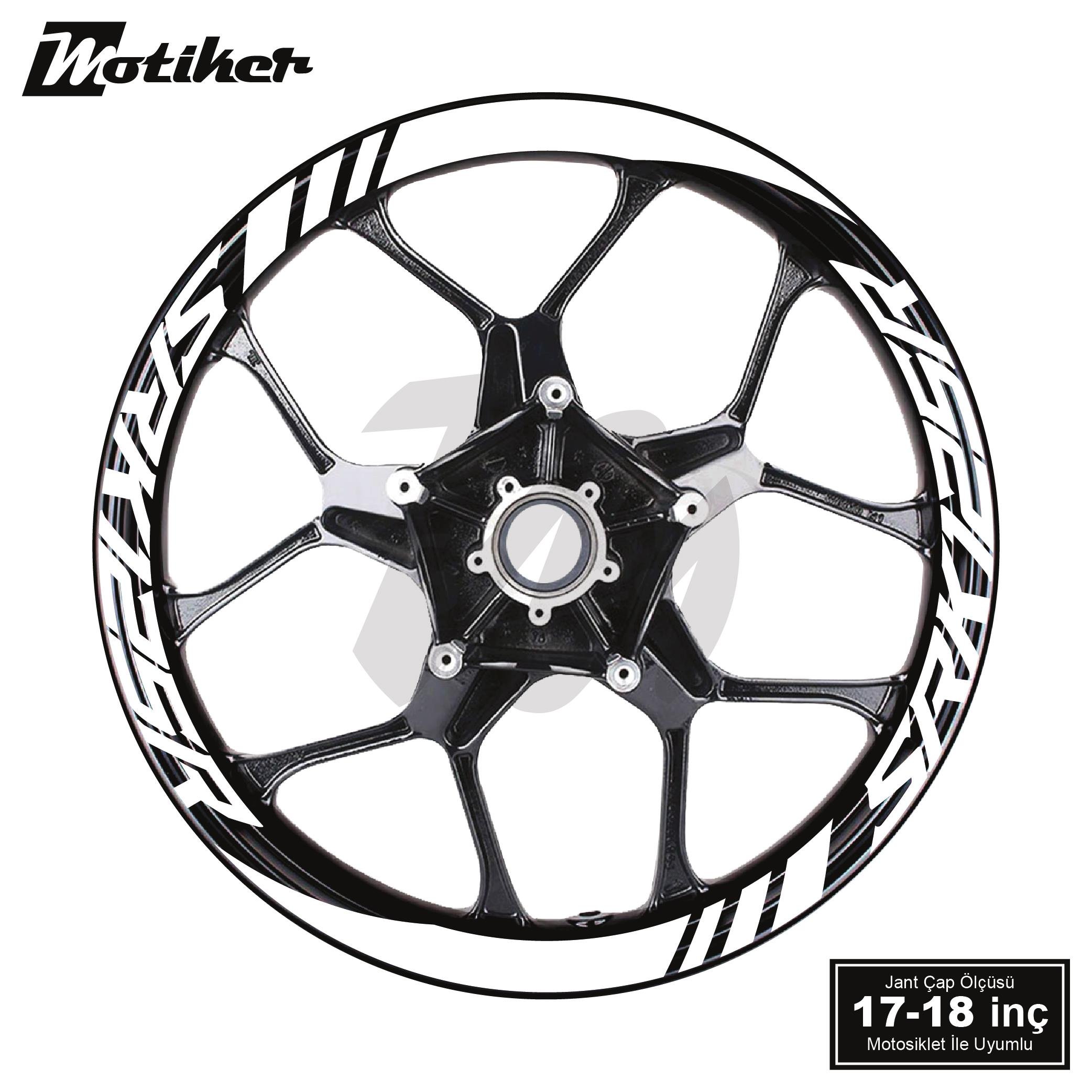 PULSAR NS 200RKS QJMOTOR SRK125R Geniş Jant Sticker Modeli 16'lı Beyaz