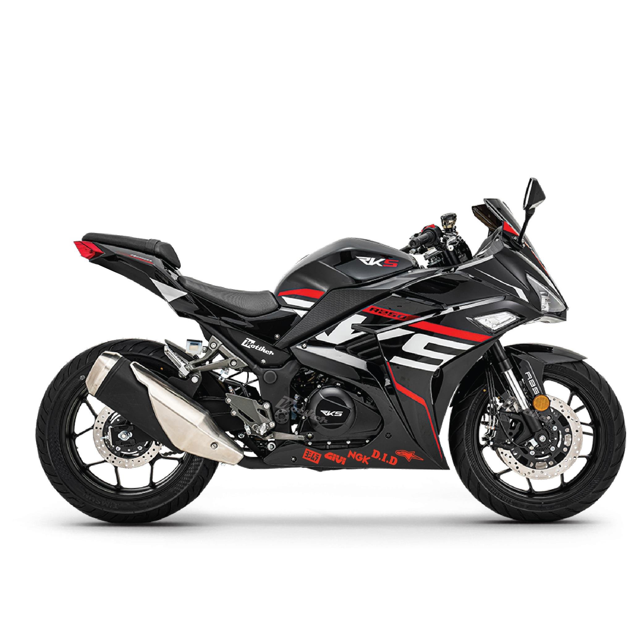 RKS R250 Alt Sakal Marka Logoları Sticker Etiket Modeli Kırmızı