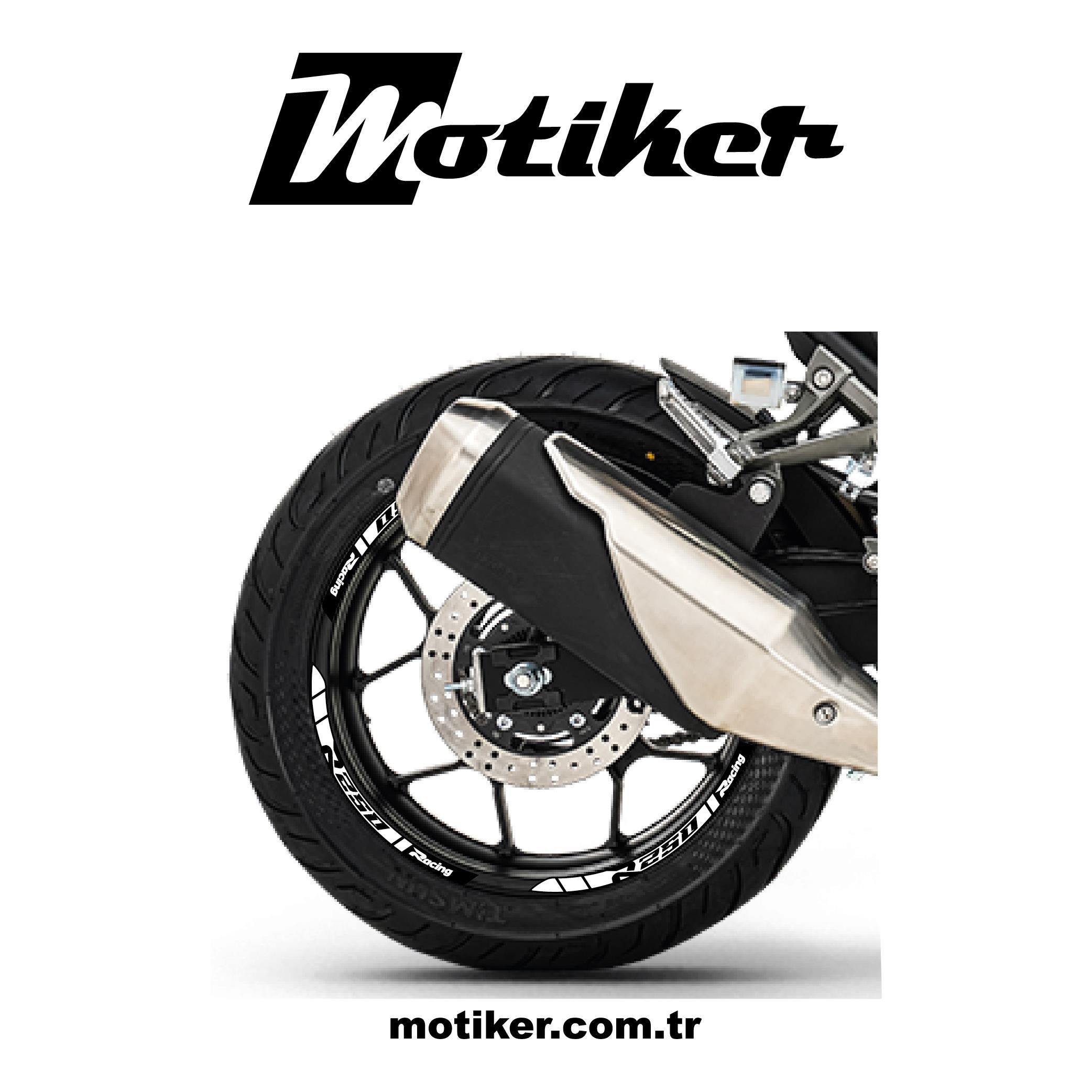 RKS R250 Beyaz Motosiklet Jant Sticker Etiket Çıkartma Modeli