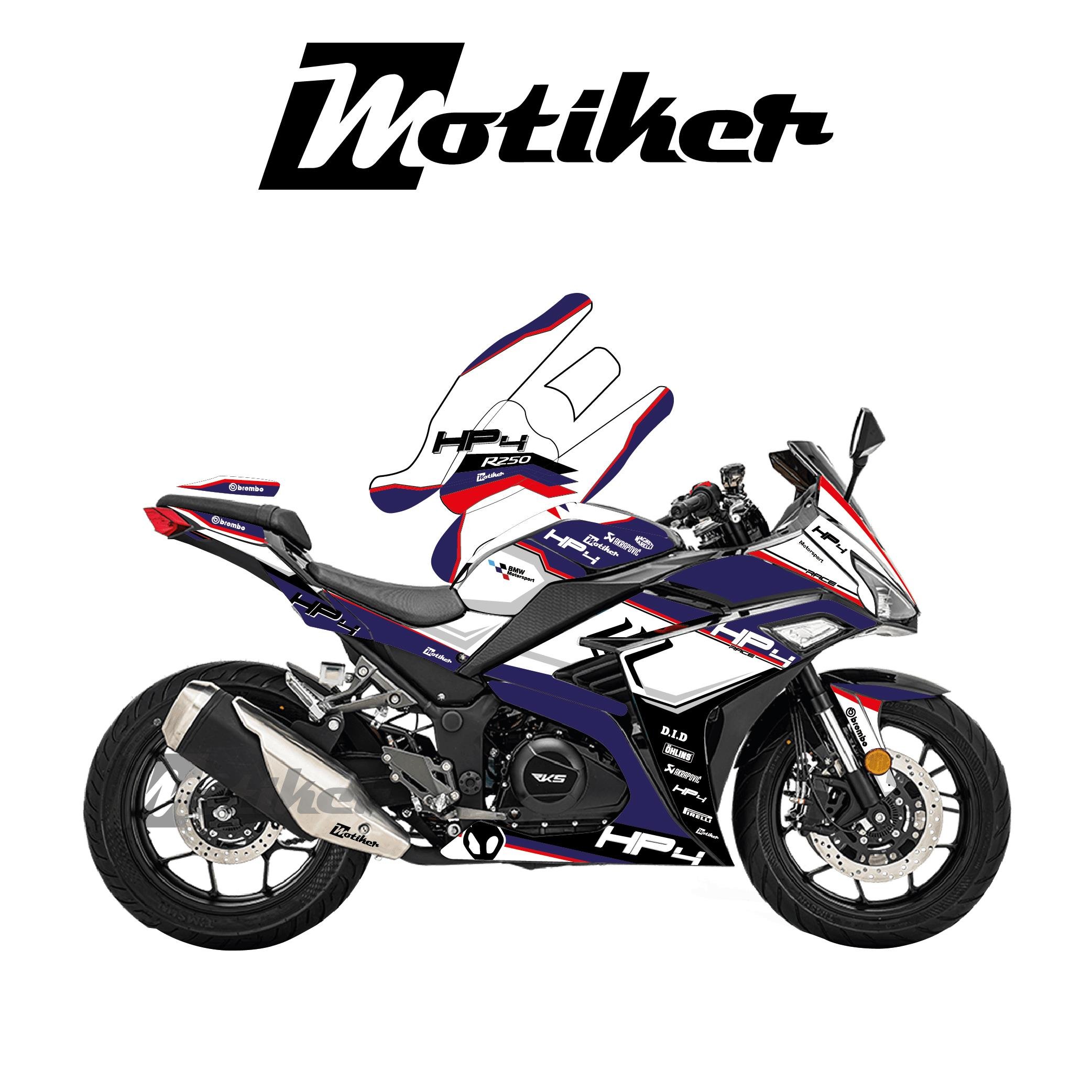 RKSRKS R250 Bmw HP4 Sticker Tasarım Motosiklet Etiket Kaplama Modeli