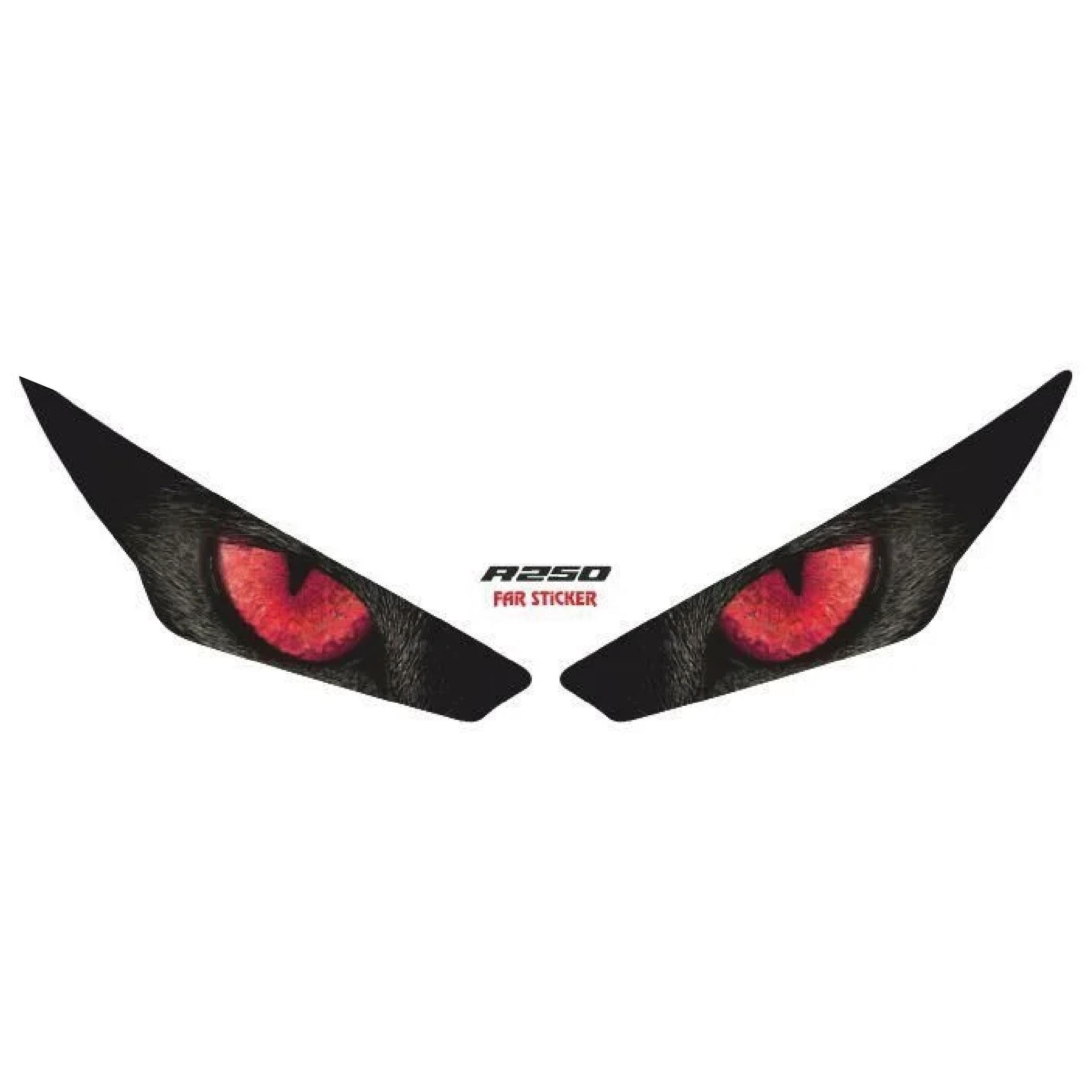 RKS R250 Kırmızı Göz Far Sticker Etiket Modeli