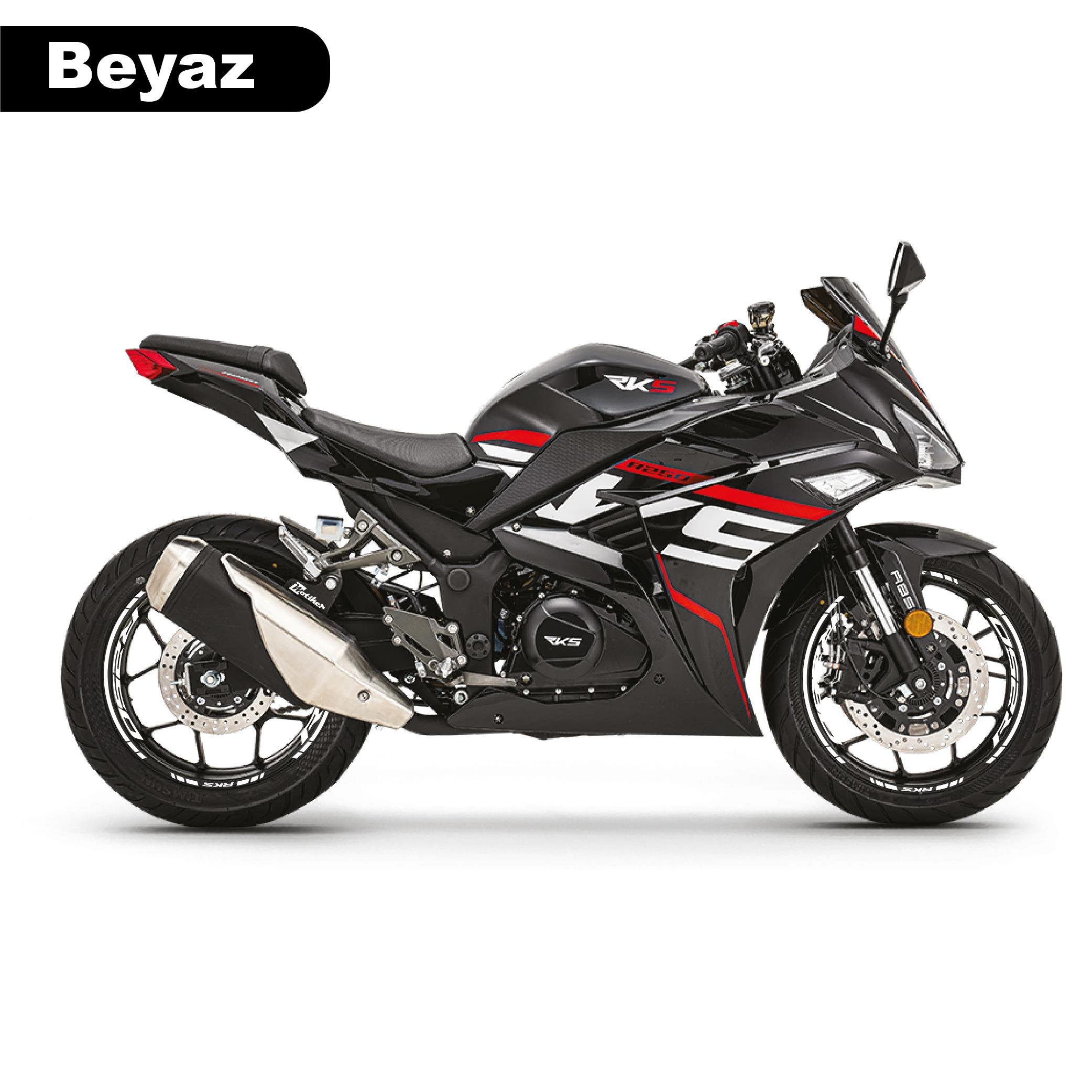 RKSRKS R250 Motosiklet Jant İç ve Dış Set Sticker Etiket Modeli Beyaz