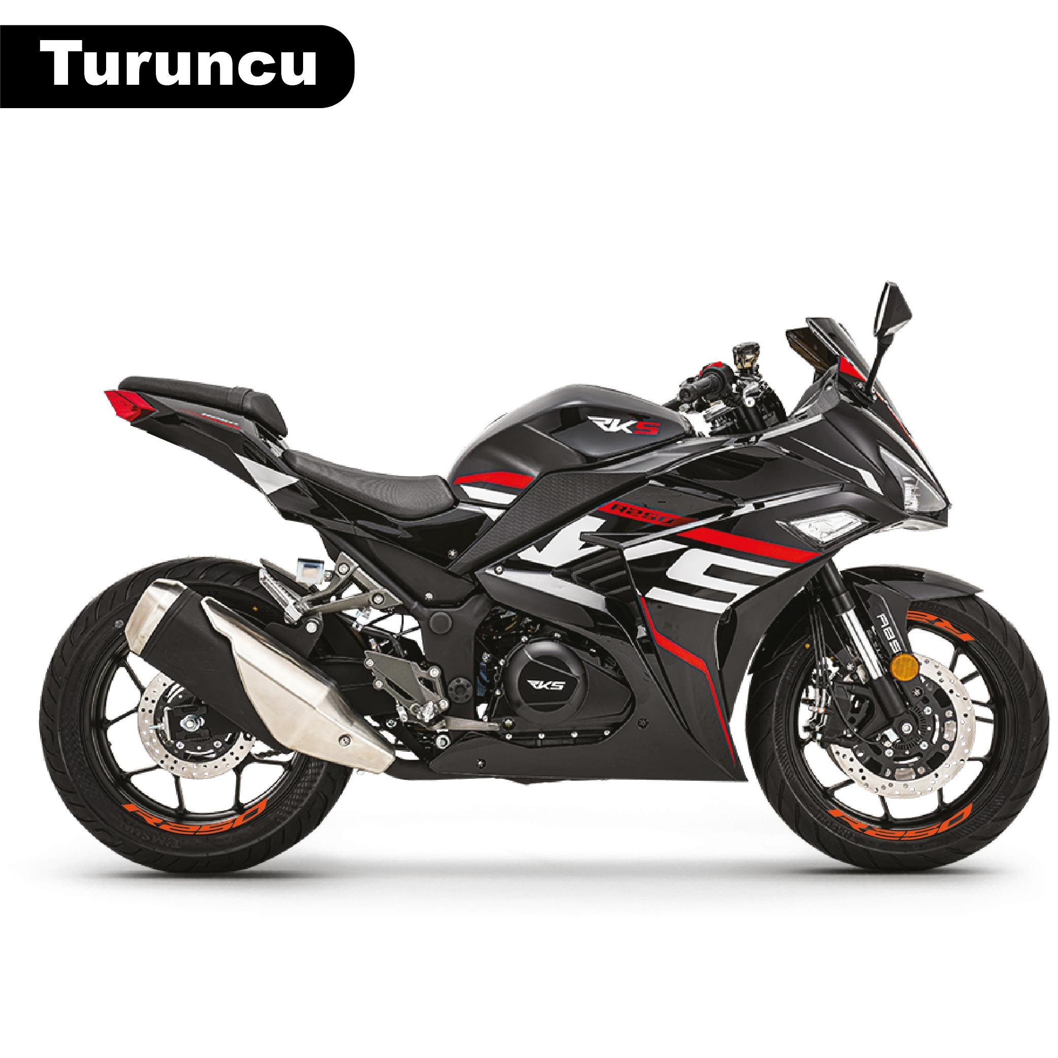 RKSRKS R250 Motosiklet Jant İçi Sticker Etiket Modeli Turuncu