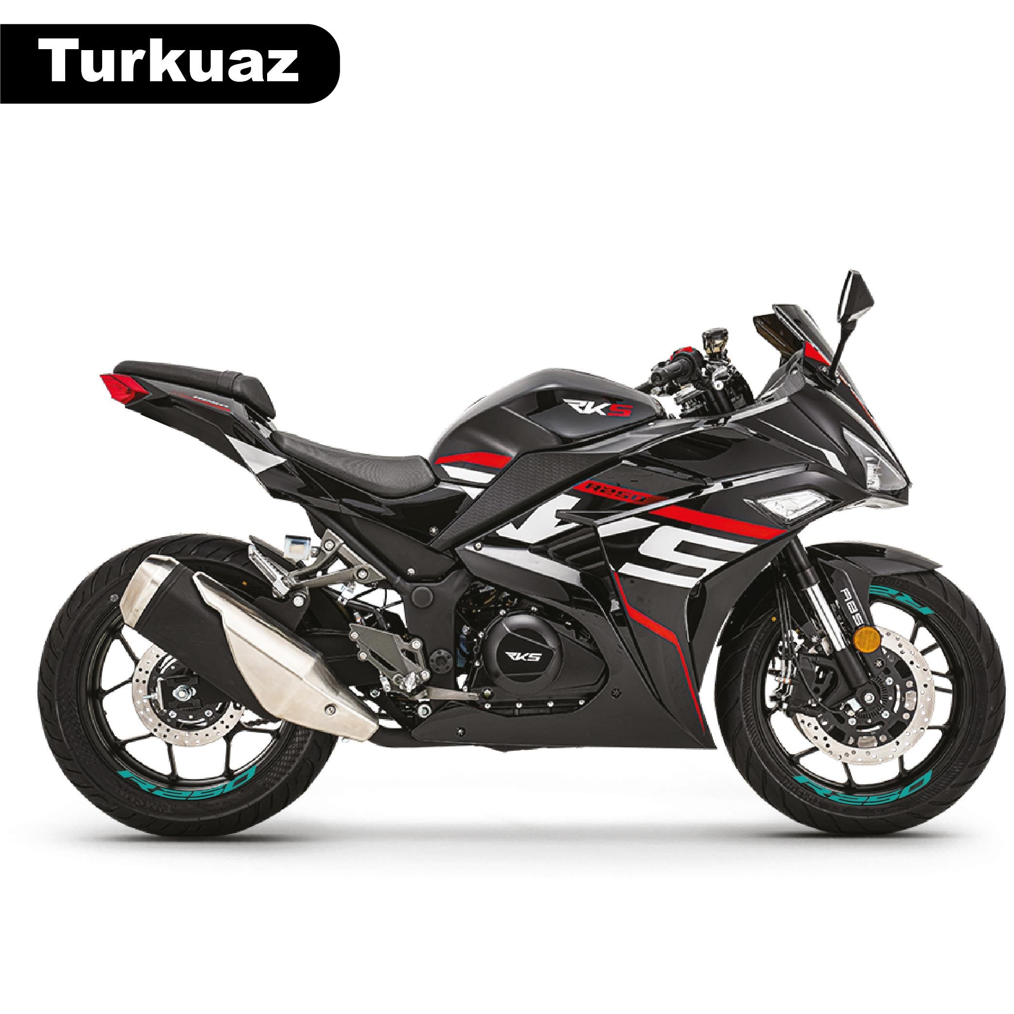 RKSRKS R250 Motosiklet Jant İçi Sticker Etiket Modeli Turkuaz 