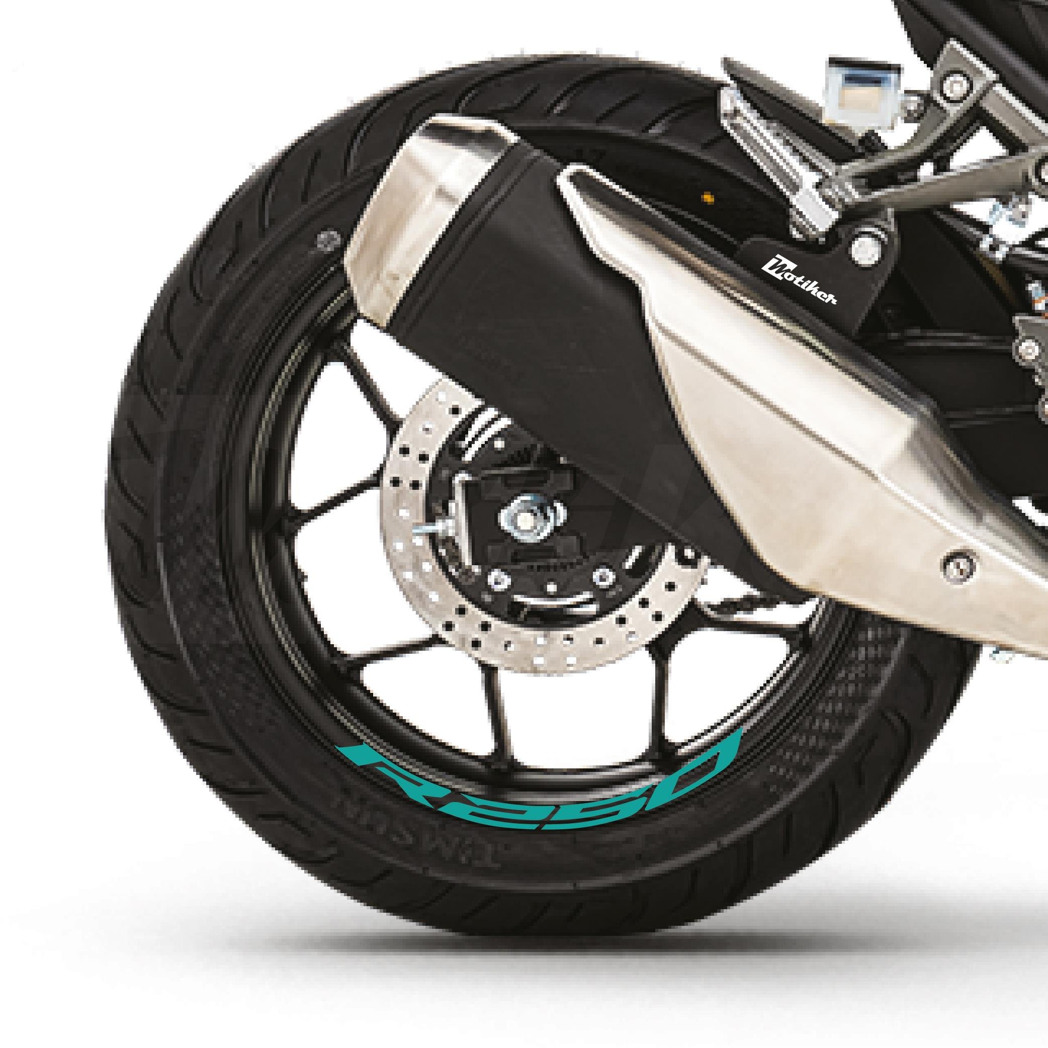RKSRKS R250 Motosiklet Jant İçi Sticker Etiket Modeli Turkuaz 