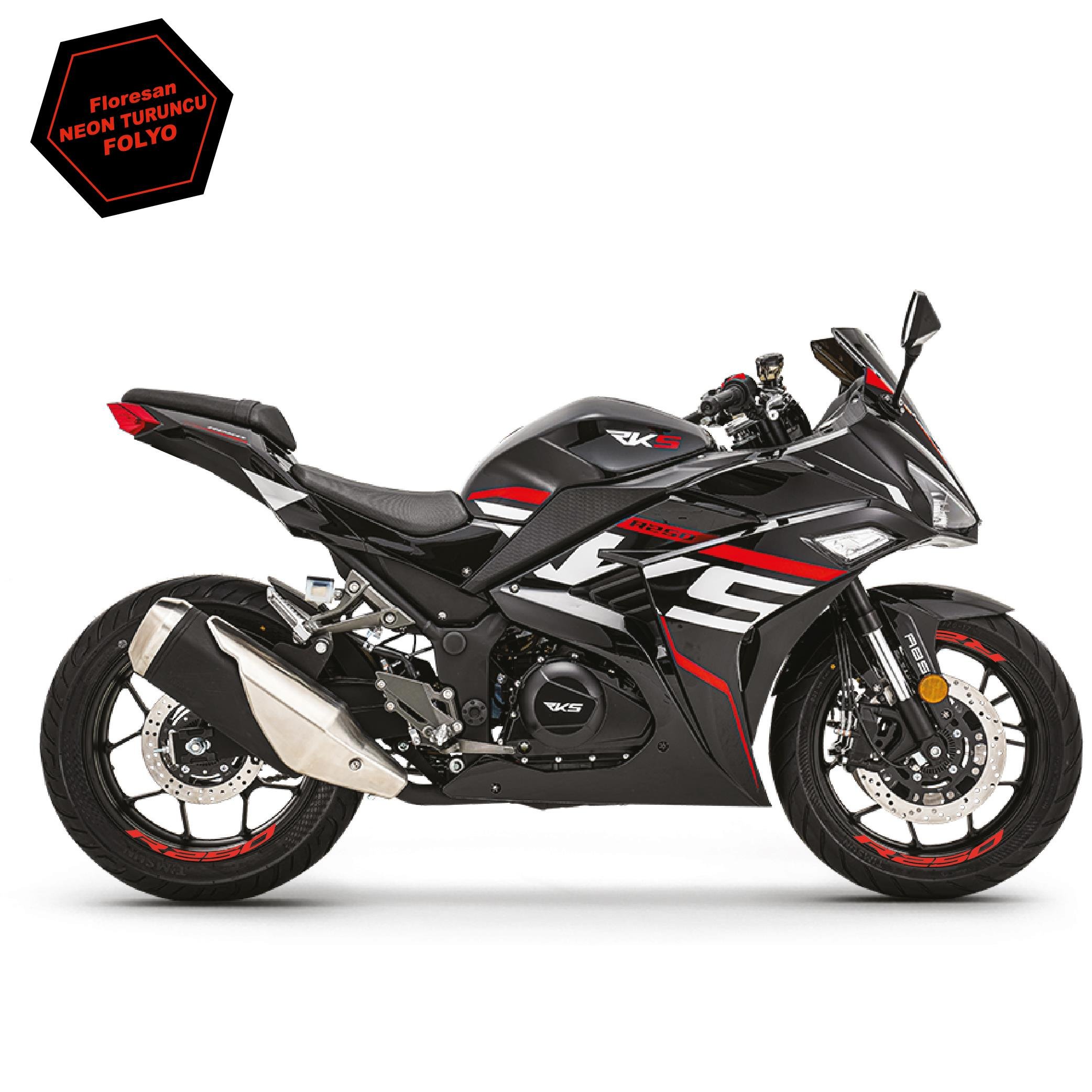 RKSRKS R250 Motosiklet Jant İçi Sticker Etiket Modeli Neon Turuncu