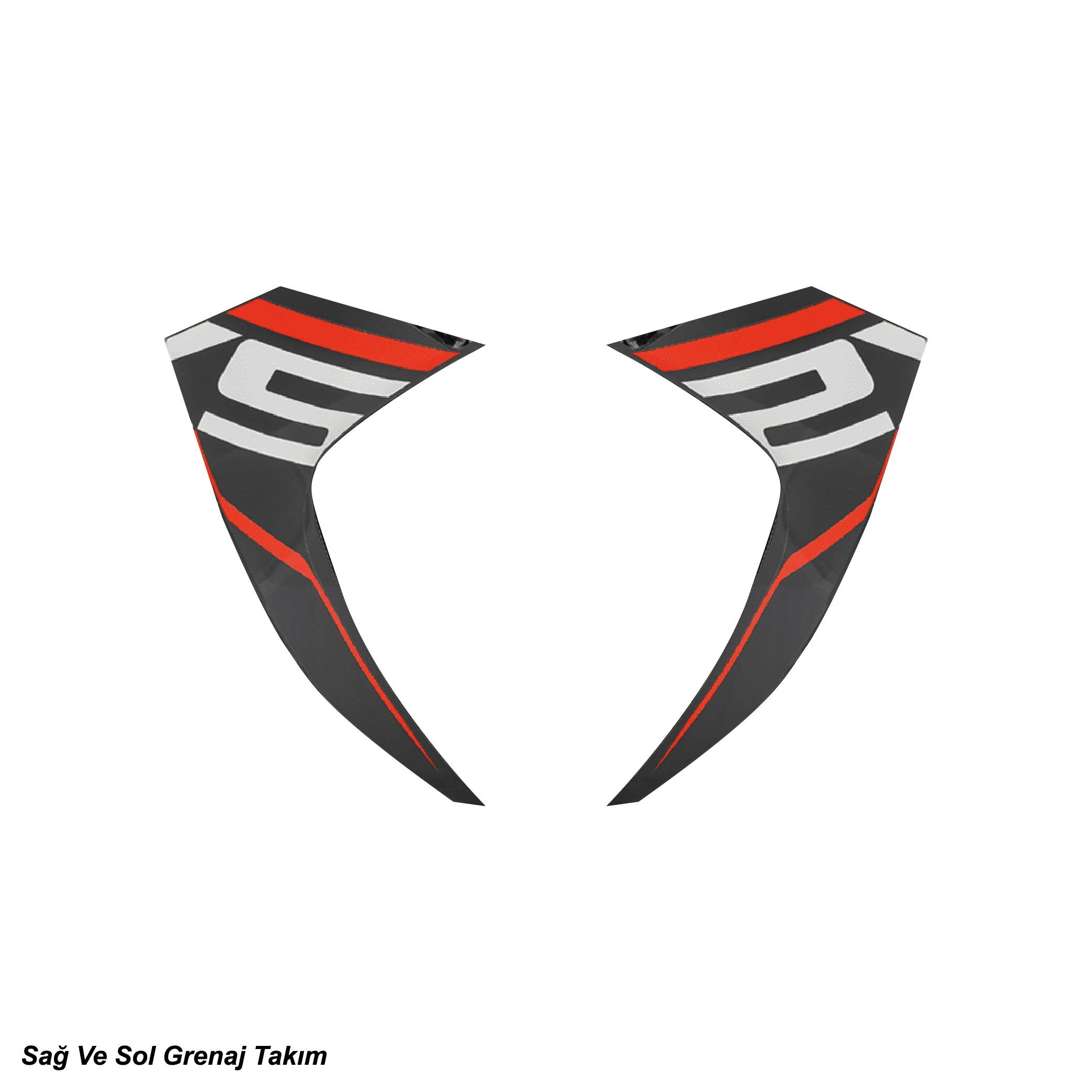 RKSRKS R250 Orjinal Tasarım Sticker Etiket Modeli Sağ ve Sol Grenaj Sticker Kırmızı Model