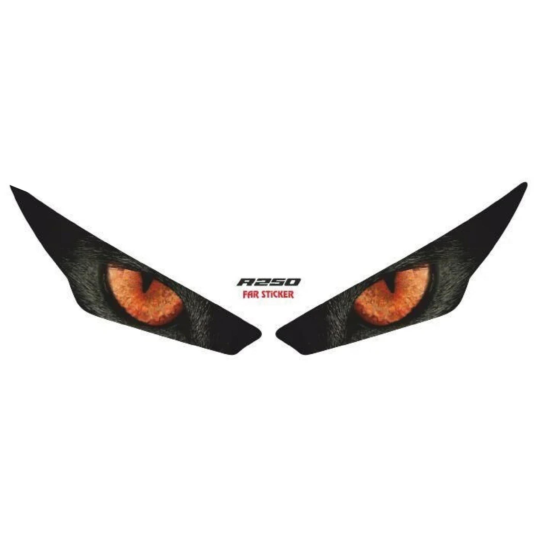 RKS R250 Turuncu Göz Far Sticker Etiket Modeli