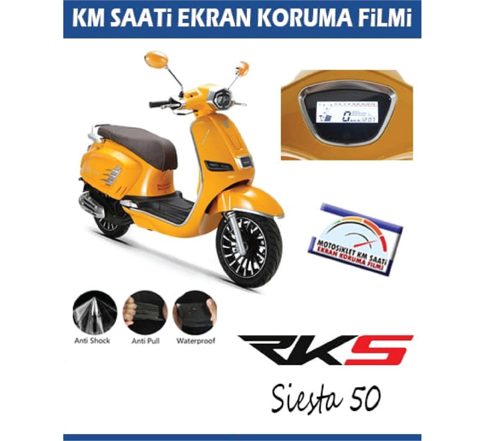 Ekran KorumasıRKS Siesta 50 Motosiklet Ekran Km Koruyucu