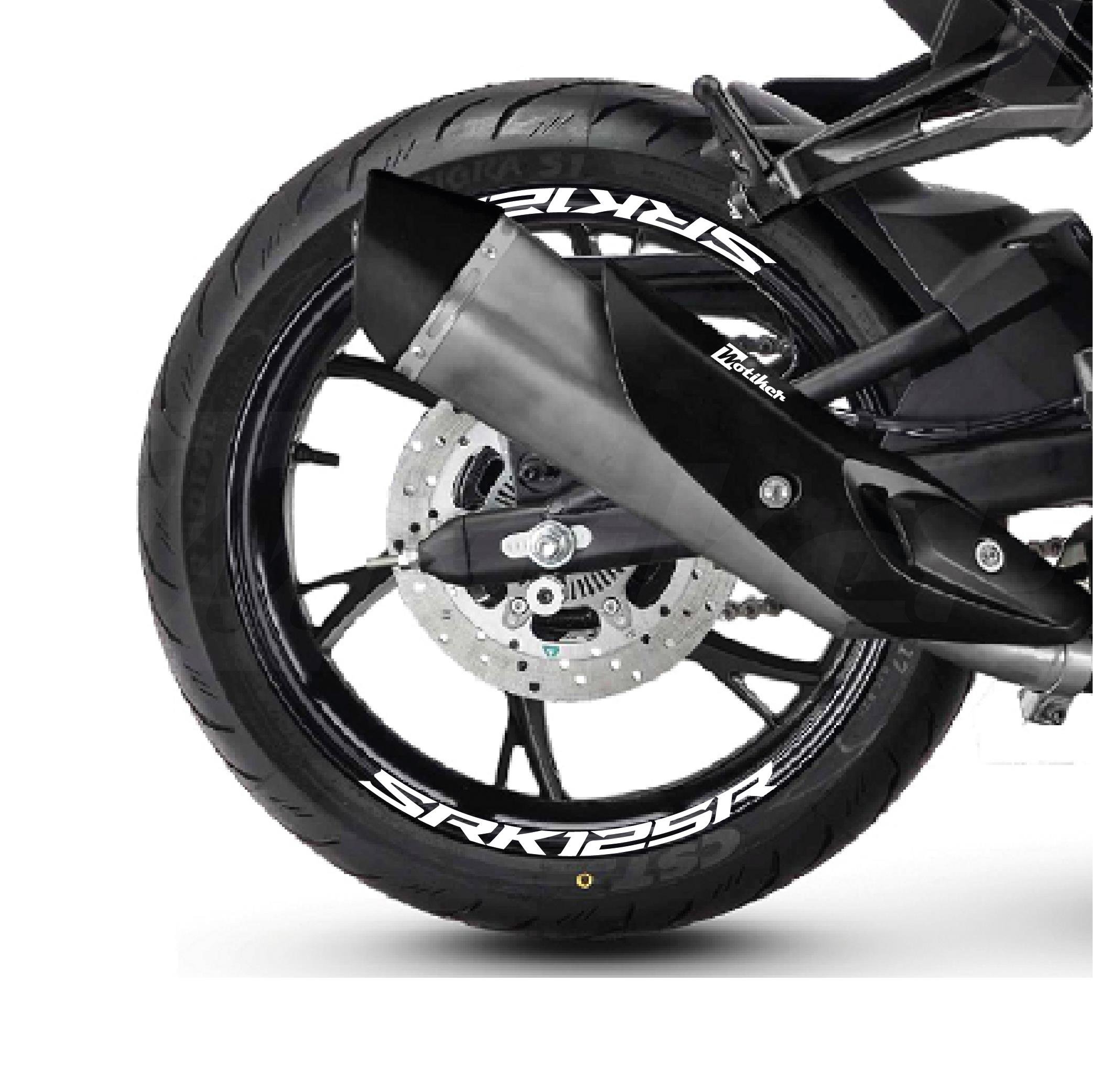 RKSRKS SRK 125R Motosiklet Jant İçi Sticker Etiket Modeli Beyaz