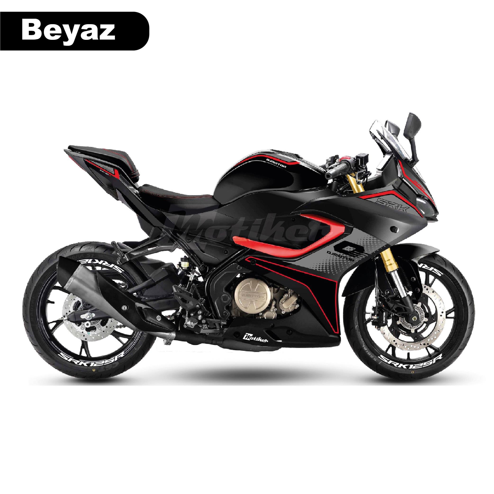 RKSRKS SRK 125R Motosiklet Jant İçi Sticker Etiket Modeli Beyaz