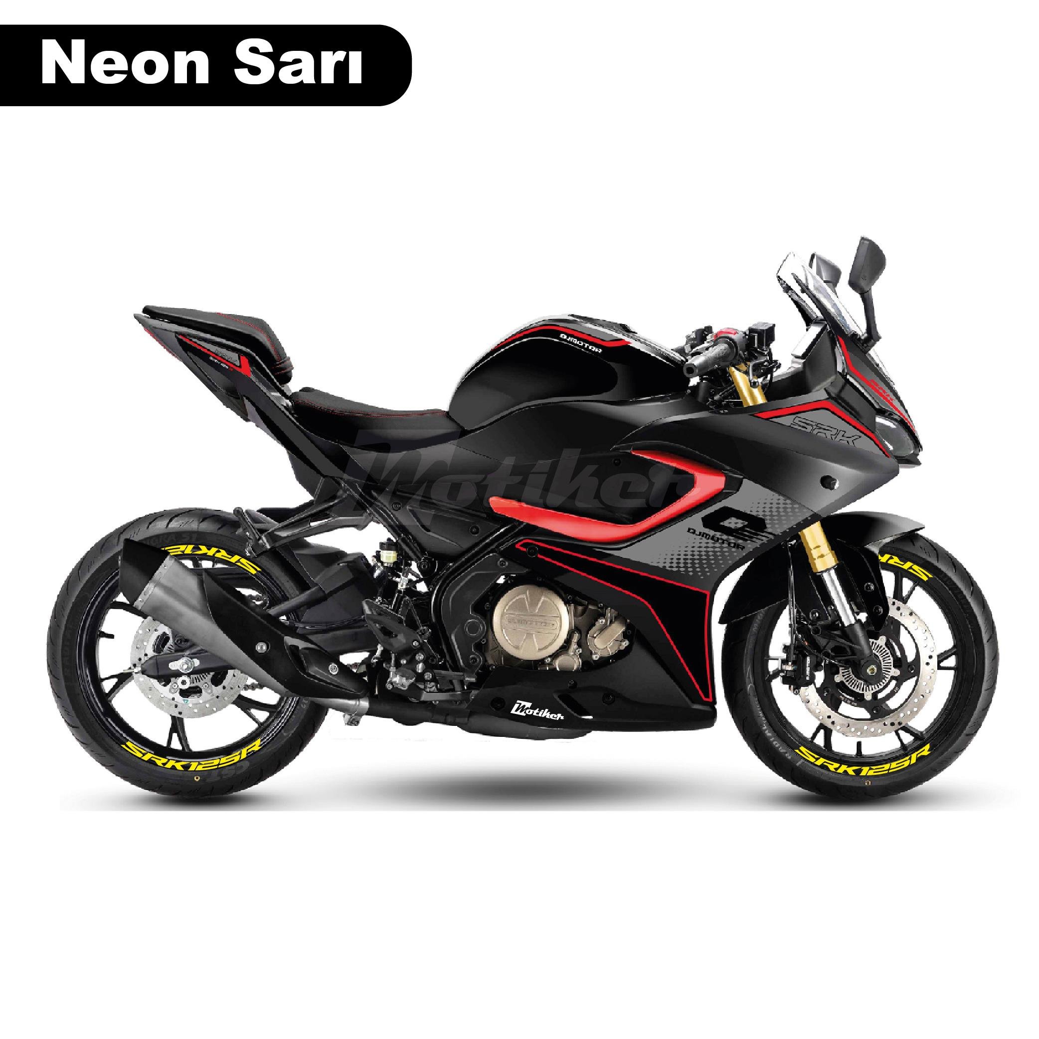 RKSRKS SRK 125R Motosiklet Jant İçi Sticker Etiket Modeli Neon Sarı (Yeşil)