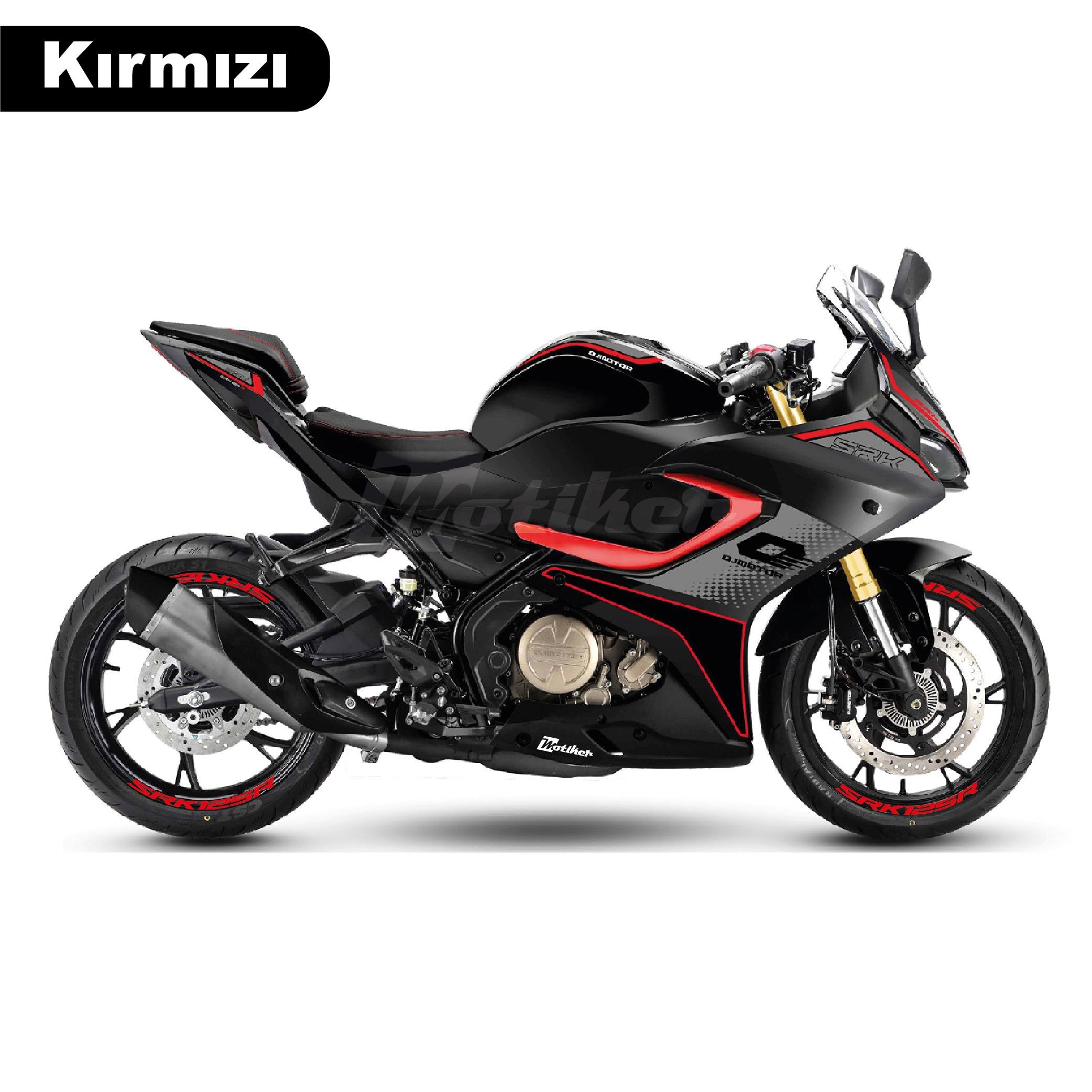RKSRKS SRK 125R Motosiklet Jant İçi Sticker Etiket Modeli Kırmızı
