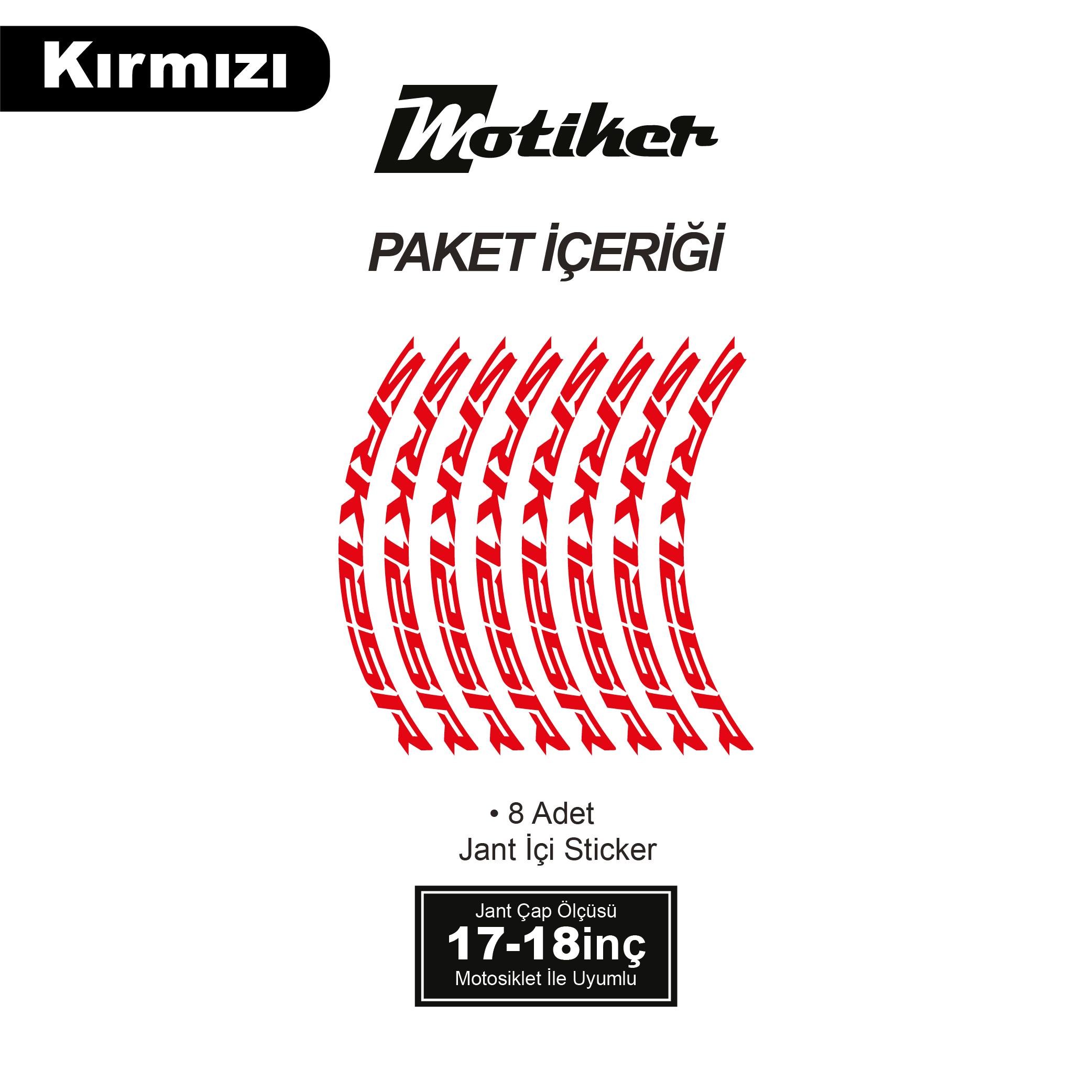RKSRKS SRK 125R Motosiklet Jant İçi Sticker Etiket Modeli Kırmızı