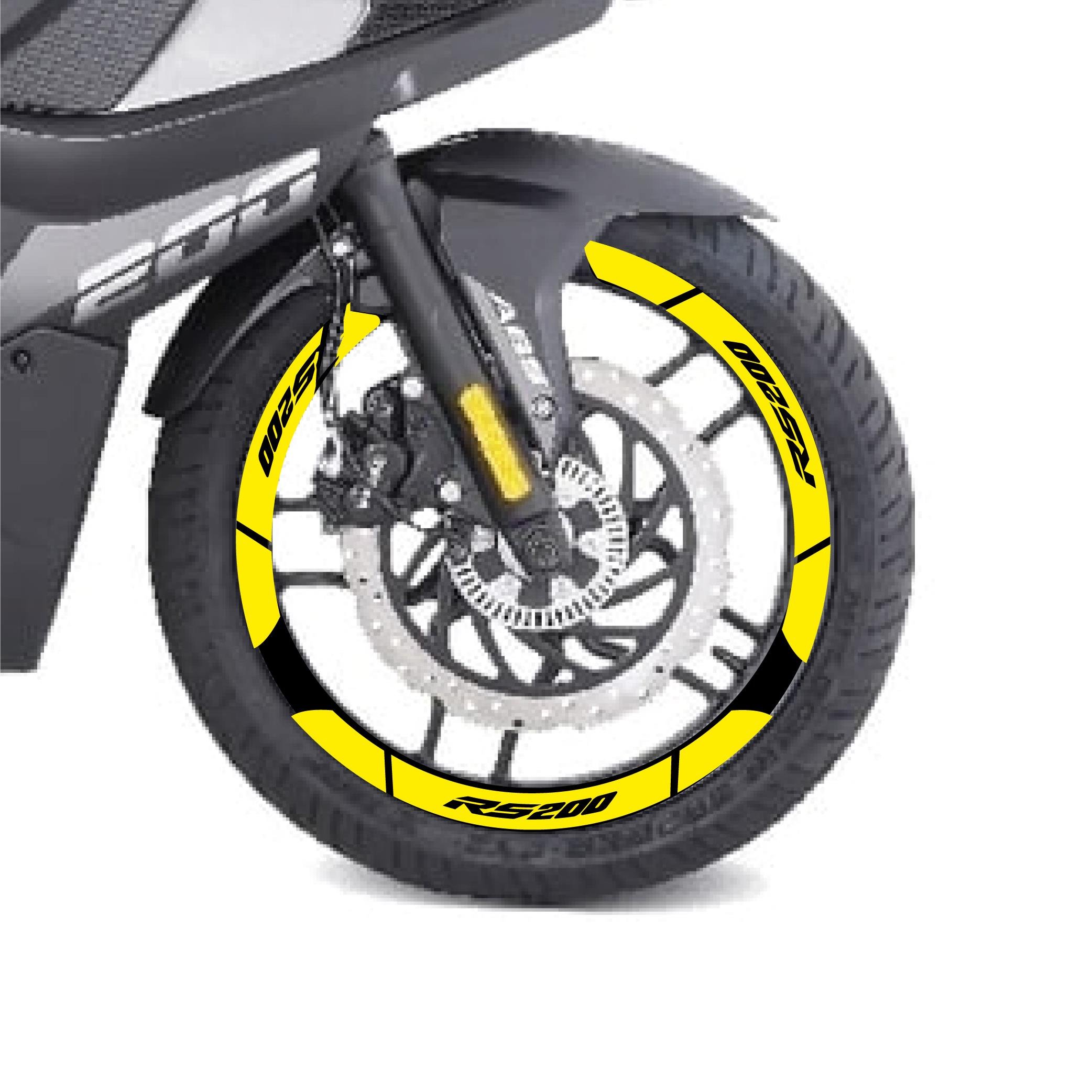PULSAR RS 200Sarı Bajaj Pulsar RS200 Geniş Jant Sticker Etiket Modeli