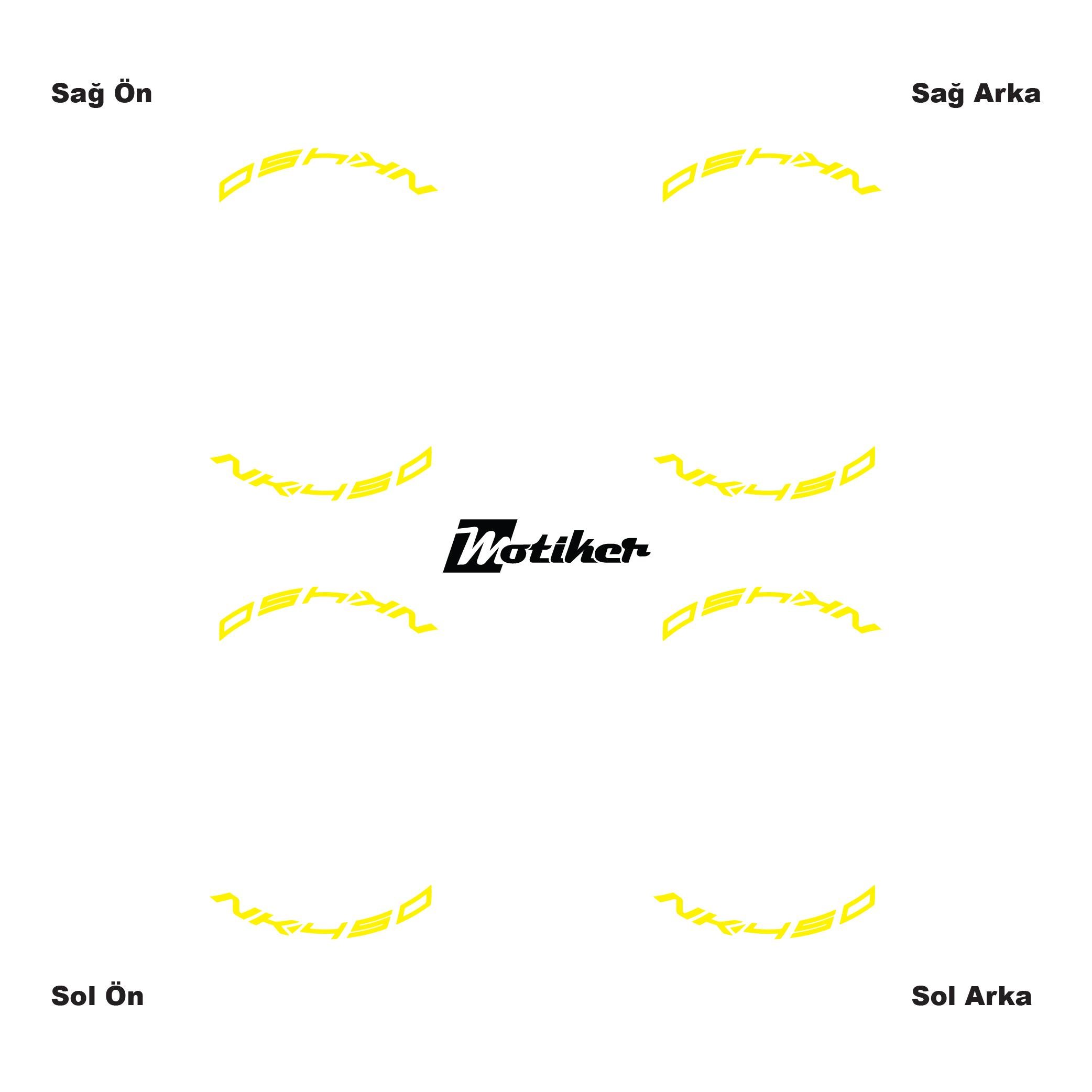 450 NKSarı CFMOTO 450NK Yazılı 8 Li Jant İçi Yazı Sticker 