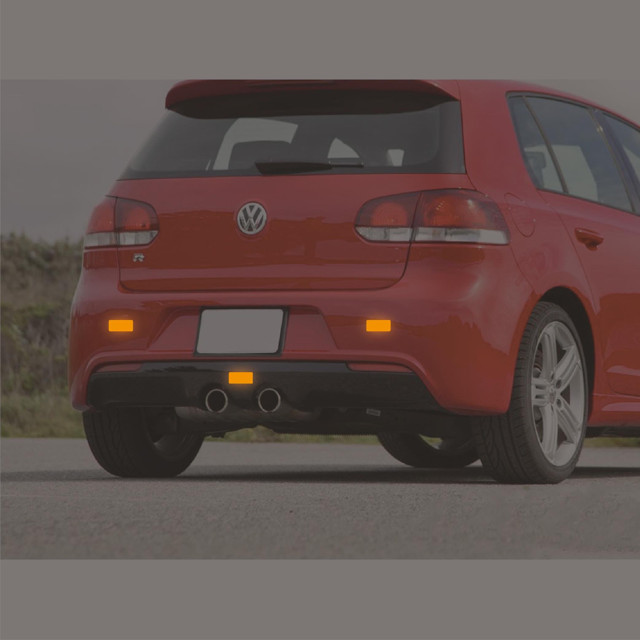 Reflective StickerSarı Reflective (Reflektif) 3'lü Dikdörtgen Sticker Paketi Otomobil Motosiklet Reflektif Parlayan Sticker Etiket Modeli