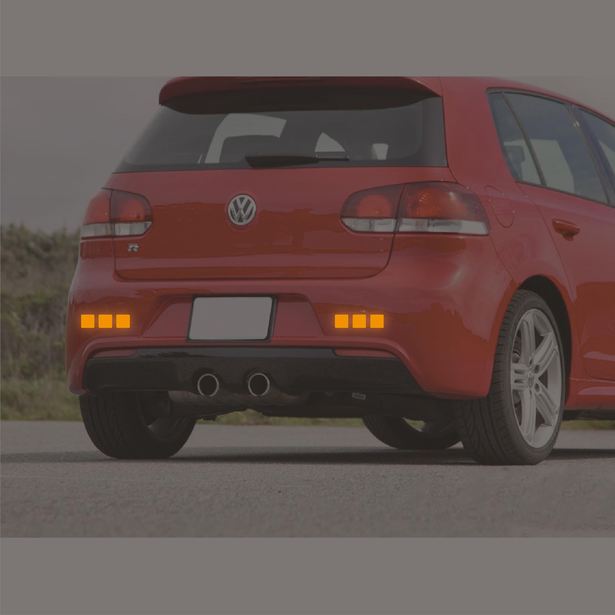 Reflective StickerSarı Reflective (Reflektif) 6'lı Kare Sticker Paketi Otomobil Motosiklet Reflektif Parlayan Sticker Etiket Modeli