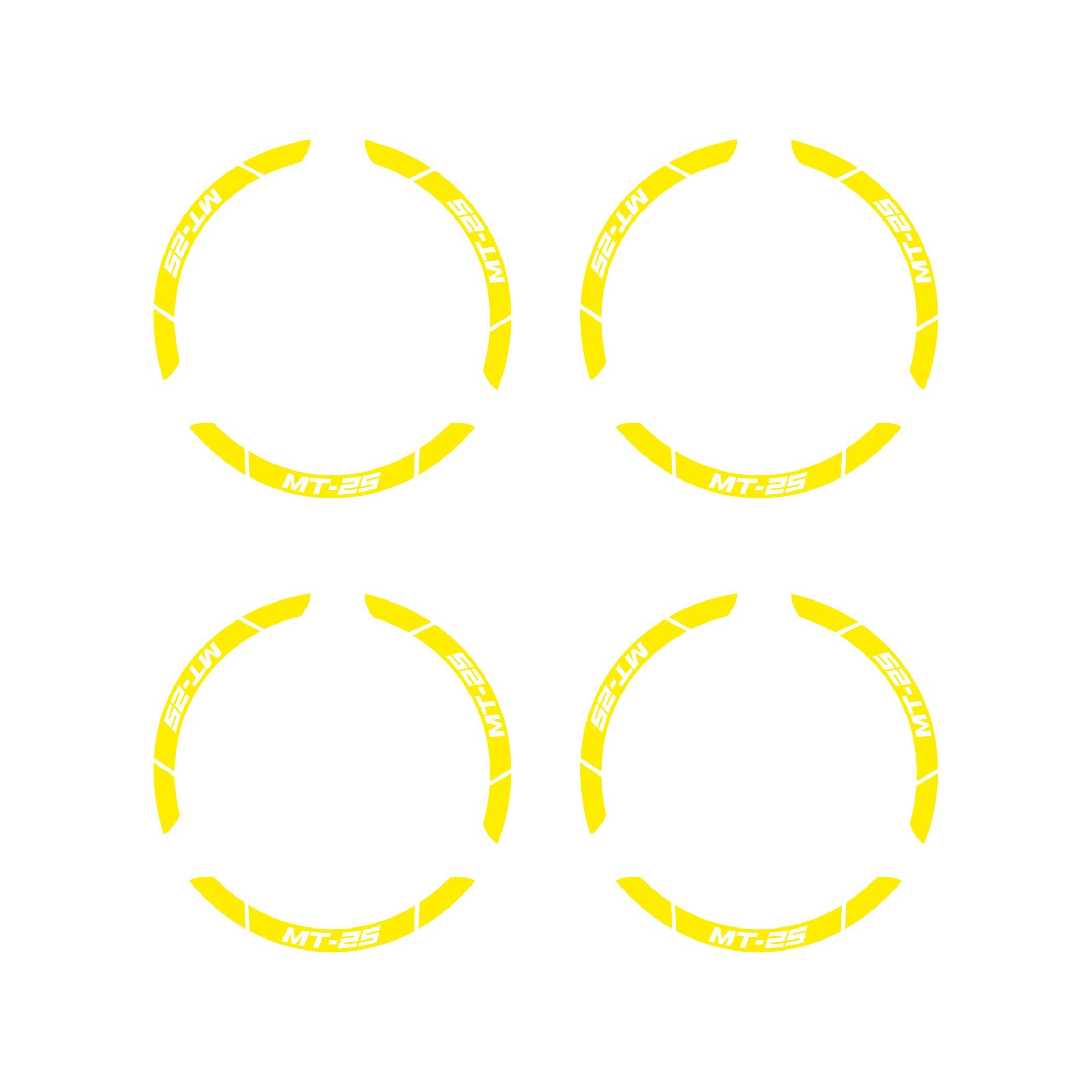 MT-25Sarı Yamaha MT-25 Geniş Jant Sticker Etiket Modeli