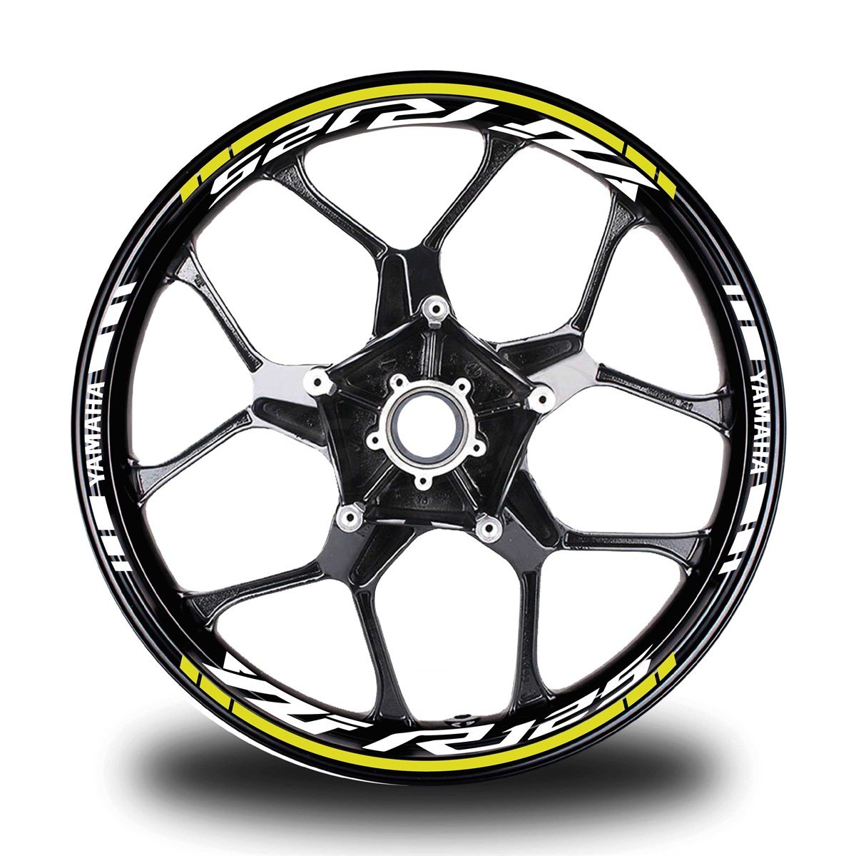 Sarı Yamaha YZF R125 Takım Jant Sticker Etiket 