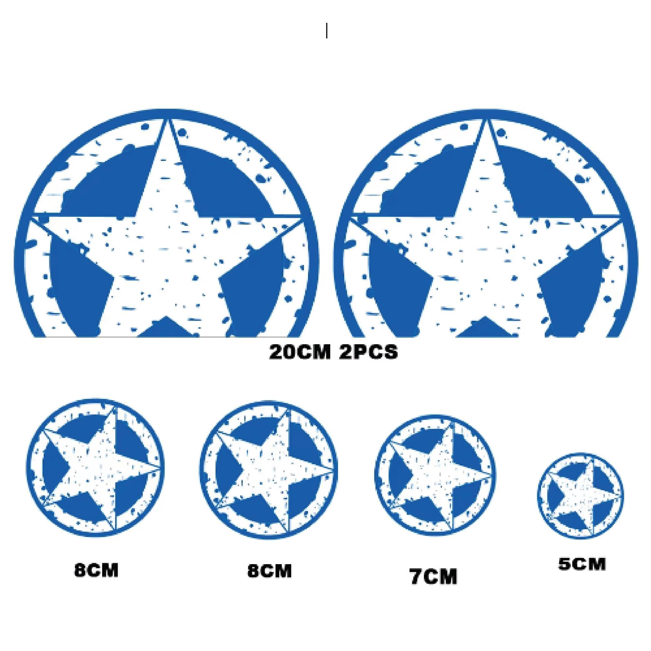 DiğerScooter Yıldız Desen Evrensel Set Sticker Etiket Kaplama Modeli Mavi