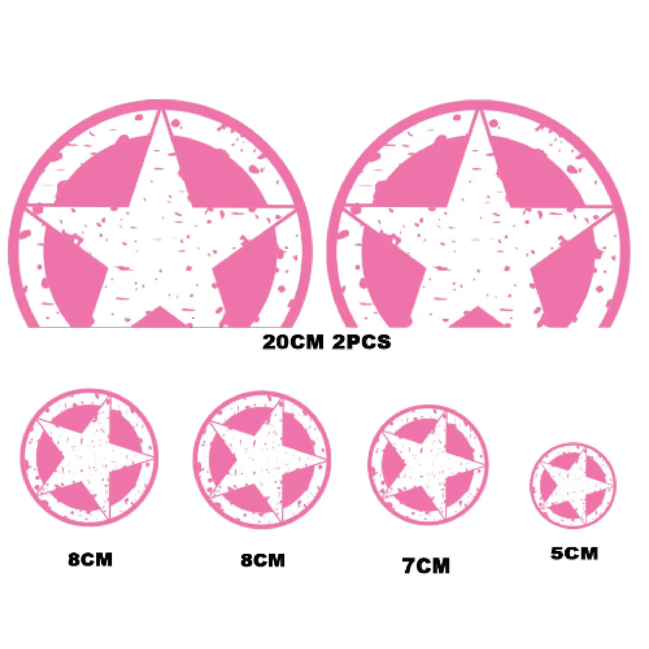 DiğerScooter Yıldız Desen Evrensel Set Sticker Etiket Kaplama Modeli Pembe