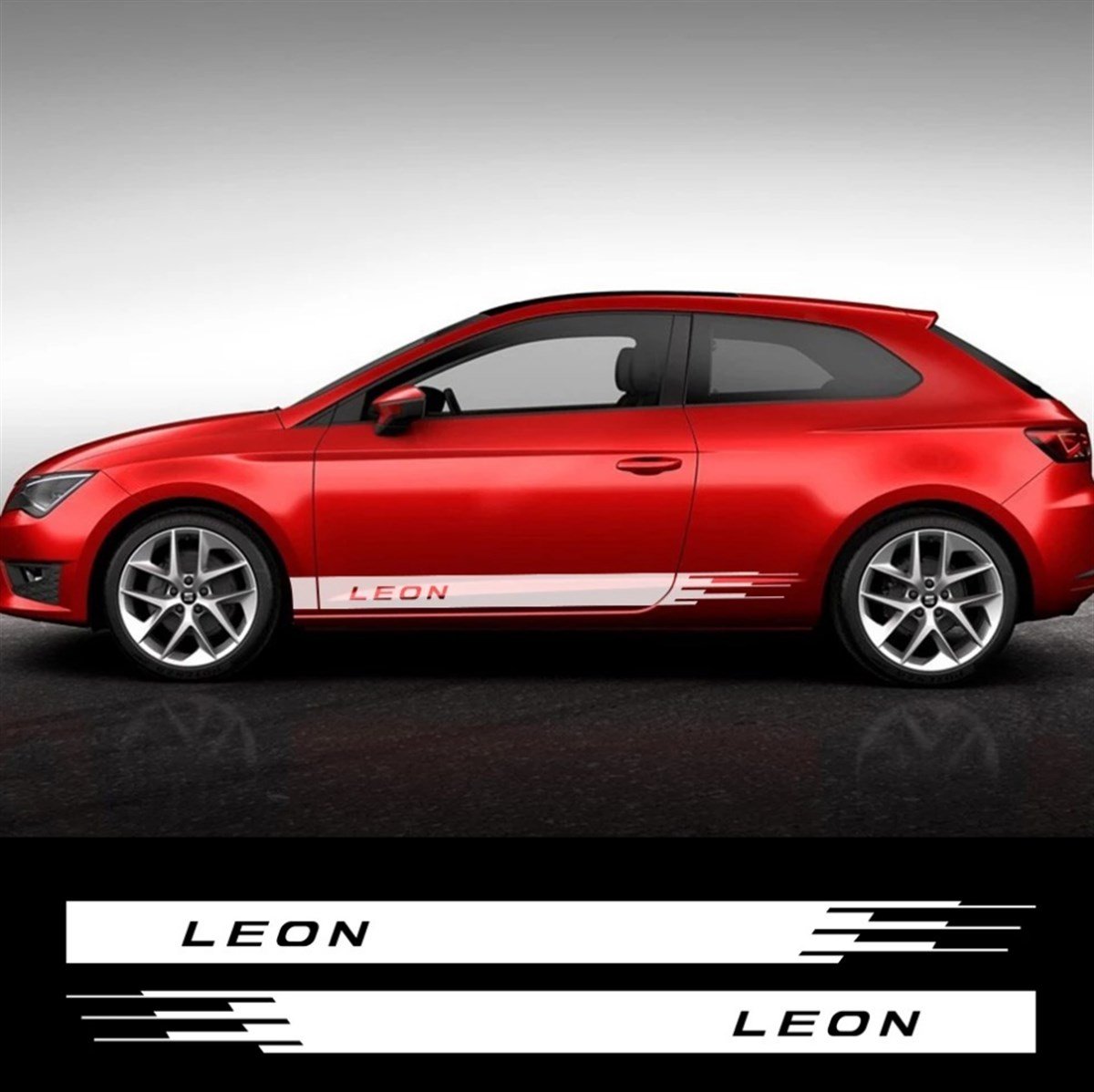 Seat Leon Yazılı Kesikli Sticker Etiket Modeli