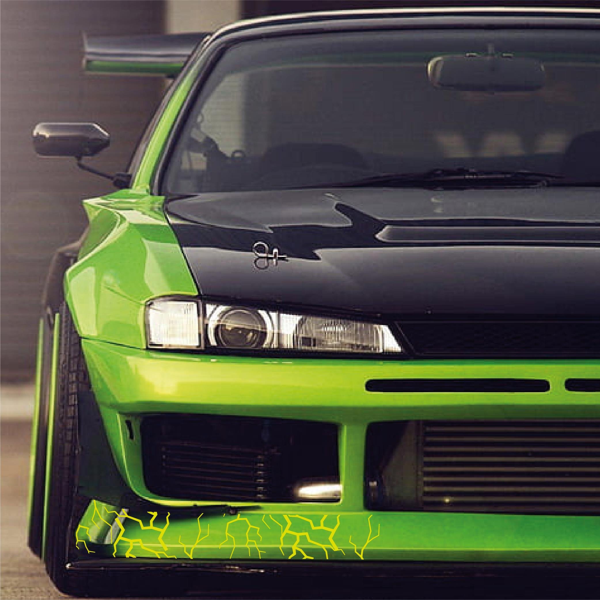 MARKALARŞimşek Sticker 25x25cm Folyo Kesim Evrensel Desen Kaplama Neon Sarı (Yeşil)
