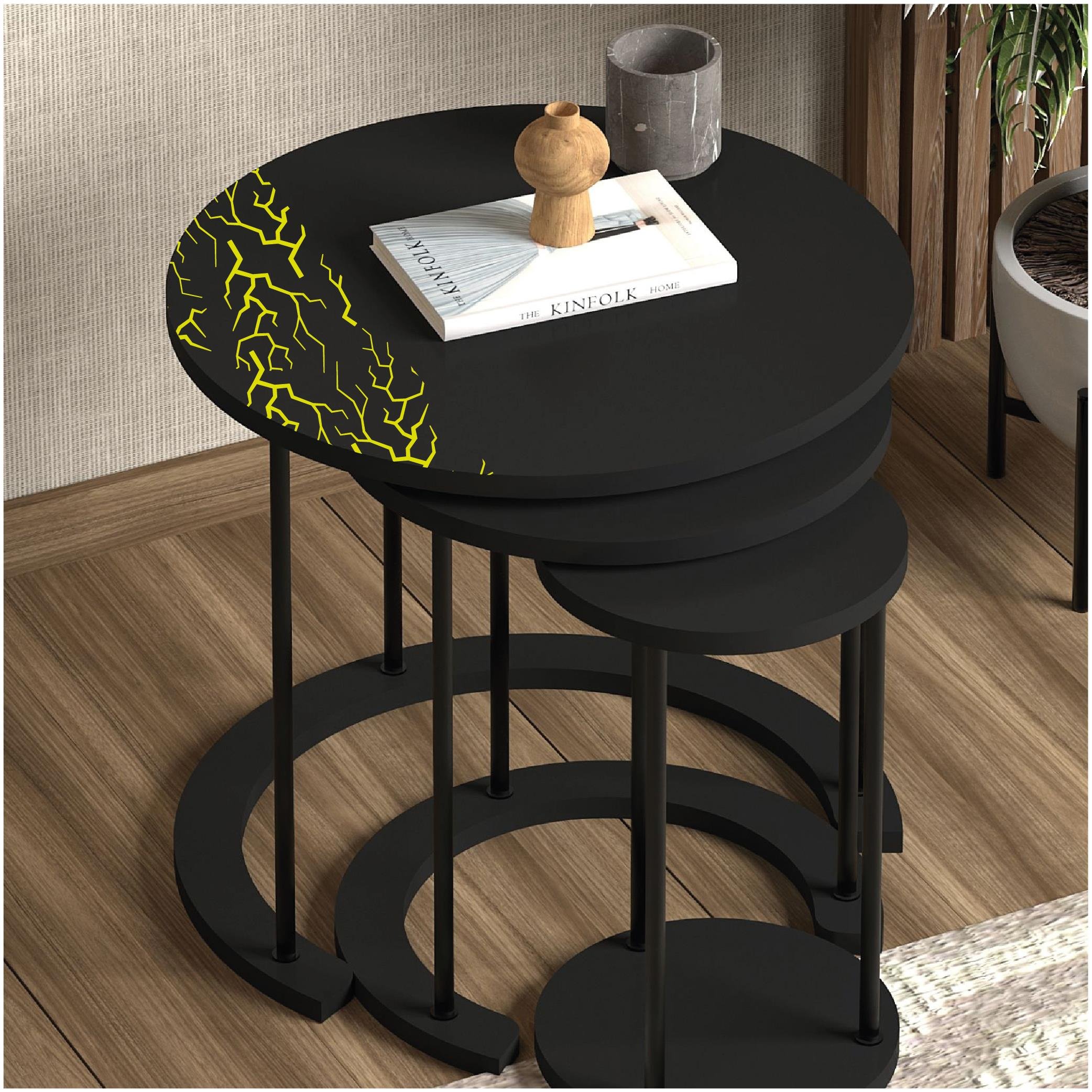 MARKALARŞimşek Sticker 25x25cm Folyo Kesim Evrensel Desen Kaplama Neon Sarı (Yeşil)