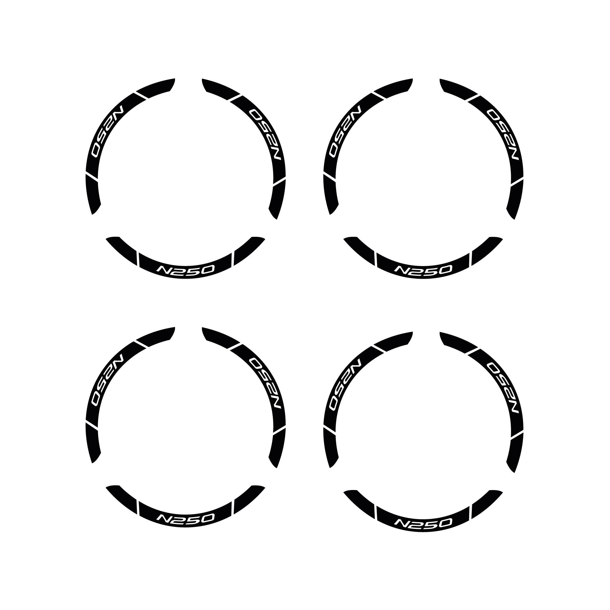 N250Siyah Bajaj N250 Geniş Jant Sticker Etiket Modeli