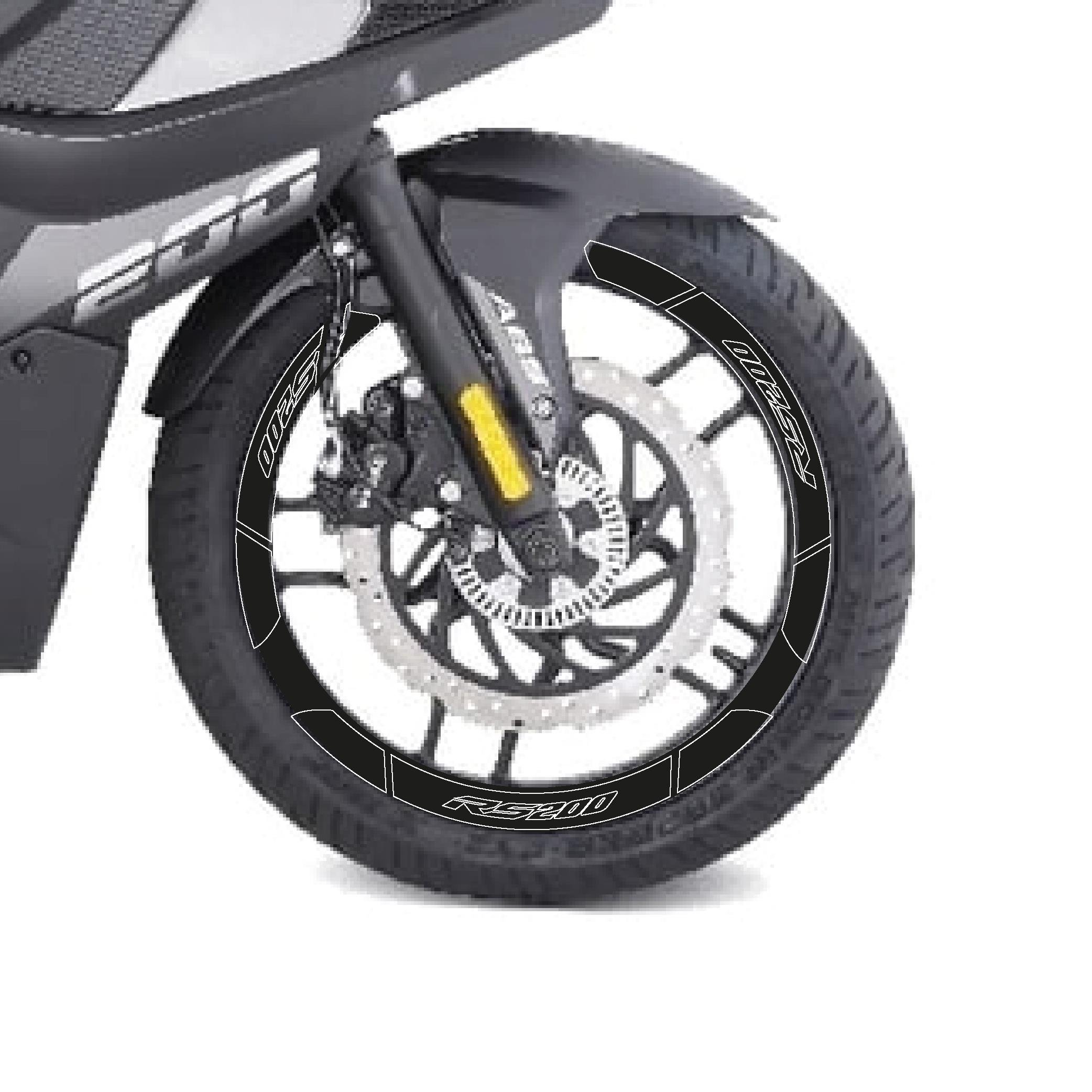 PULSAR RS 200Siyah Bajaj Pulsar RS200 Geniş Jant Sticker Etiket Modeli