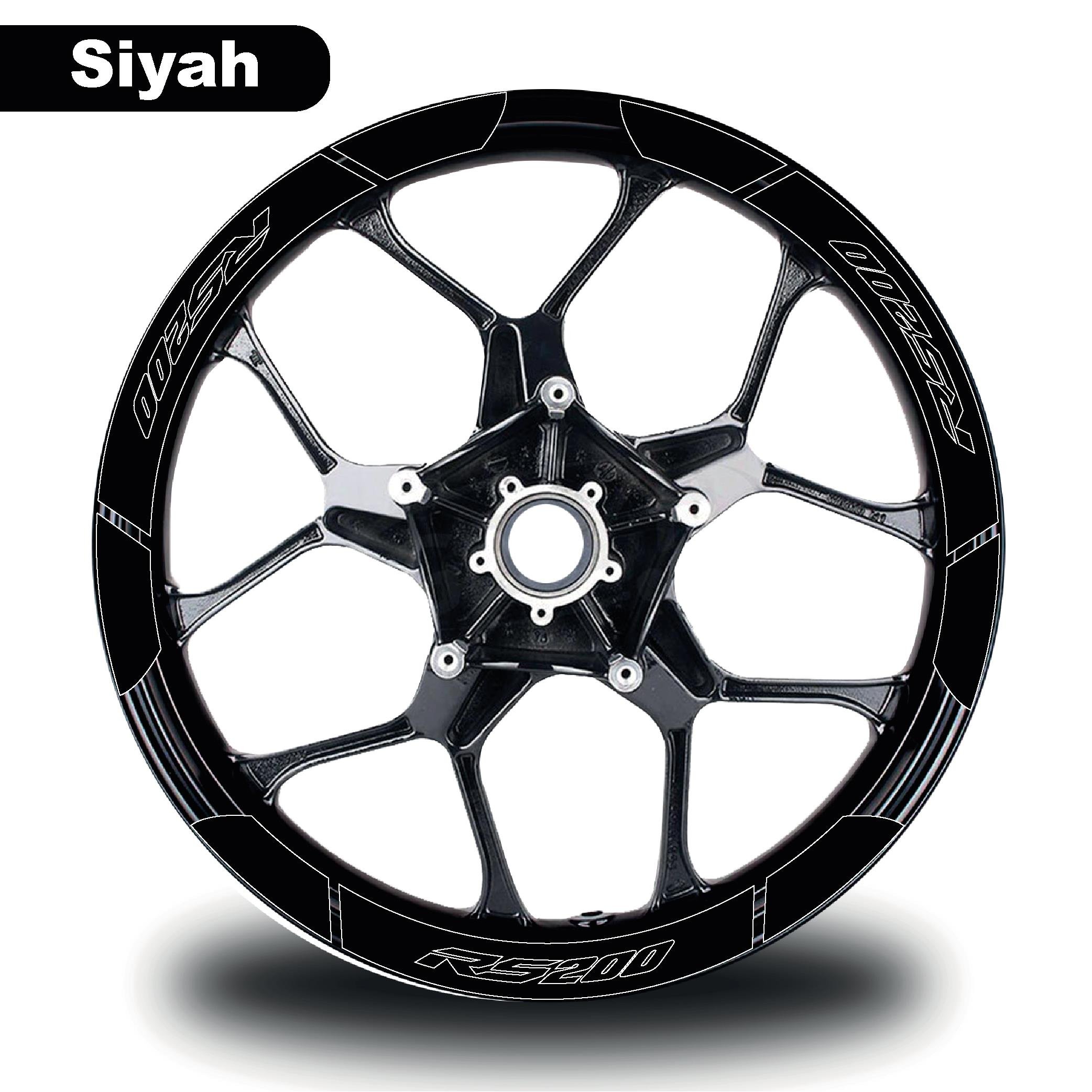 PULSAR RS 200Siyah Bajaj Pulsar RS200 Geniş Jant Sticker Etiket Modeli