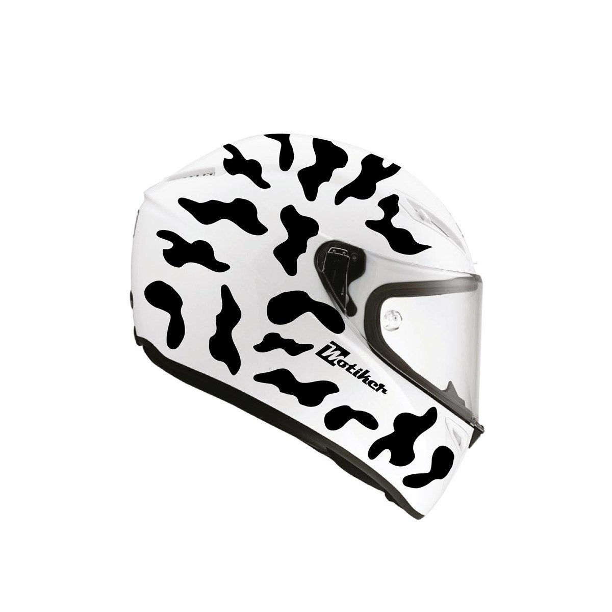 Siyah Kamuflaj Kask Sticker Modeli