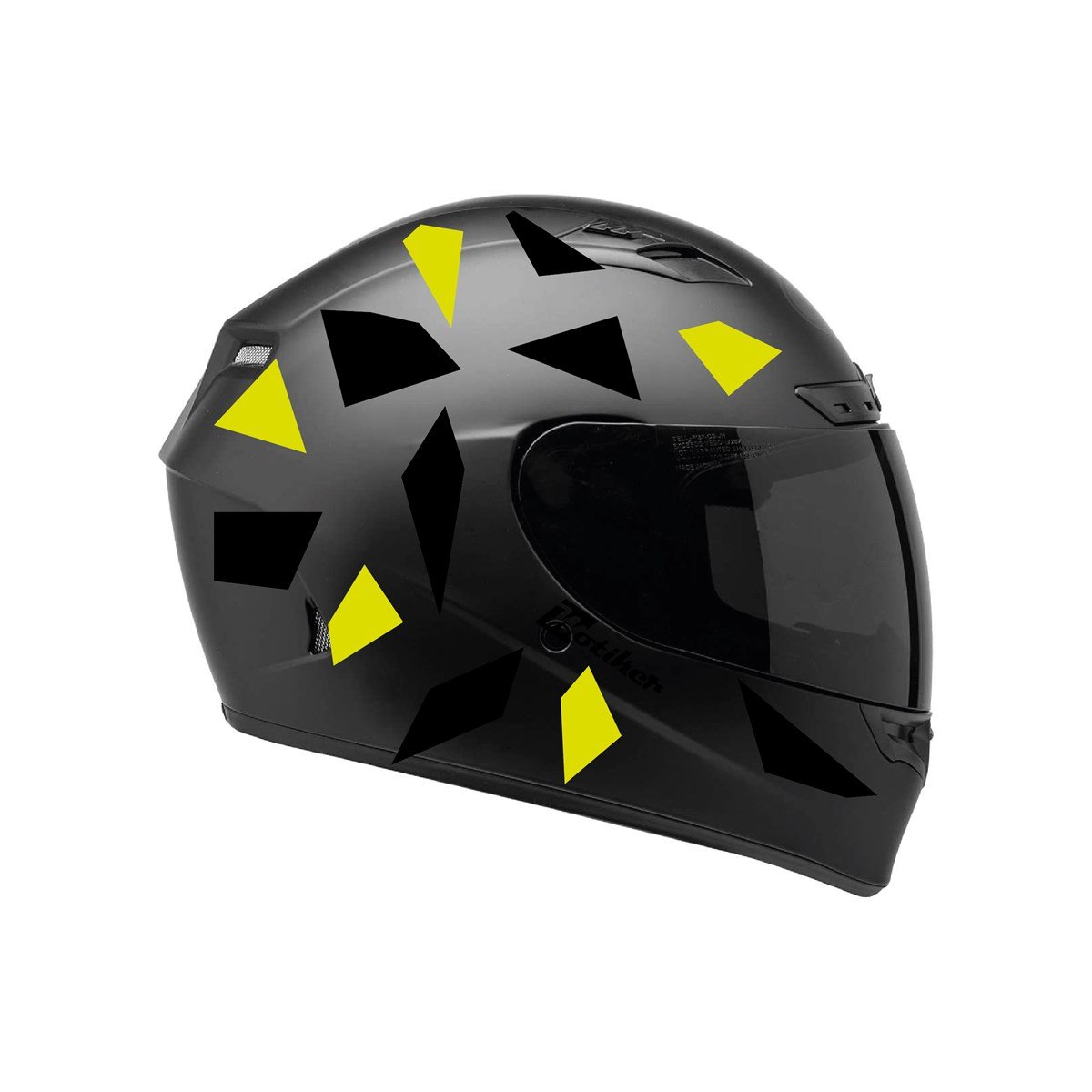 Siyah Neon Sarı Kamuflaj Kask Sticker Modeli 2