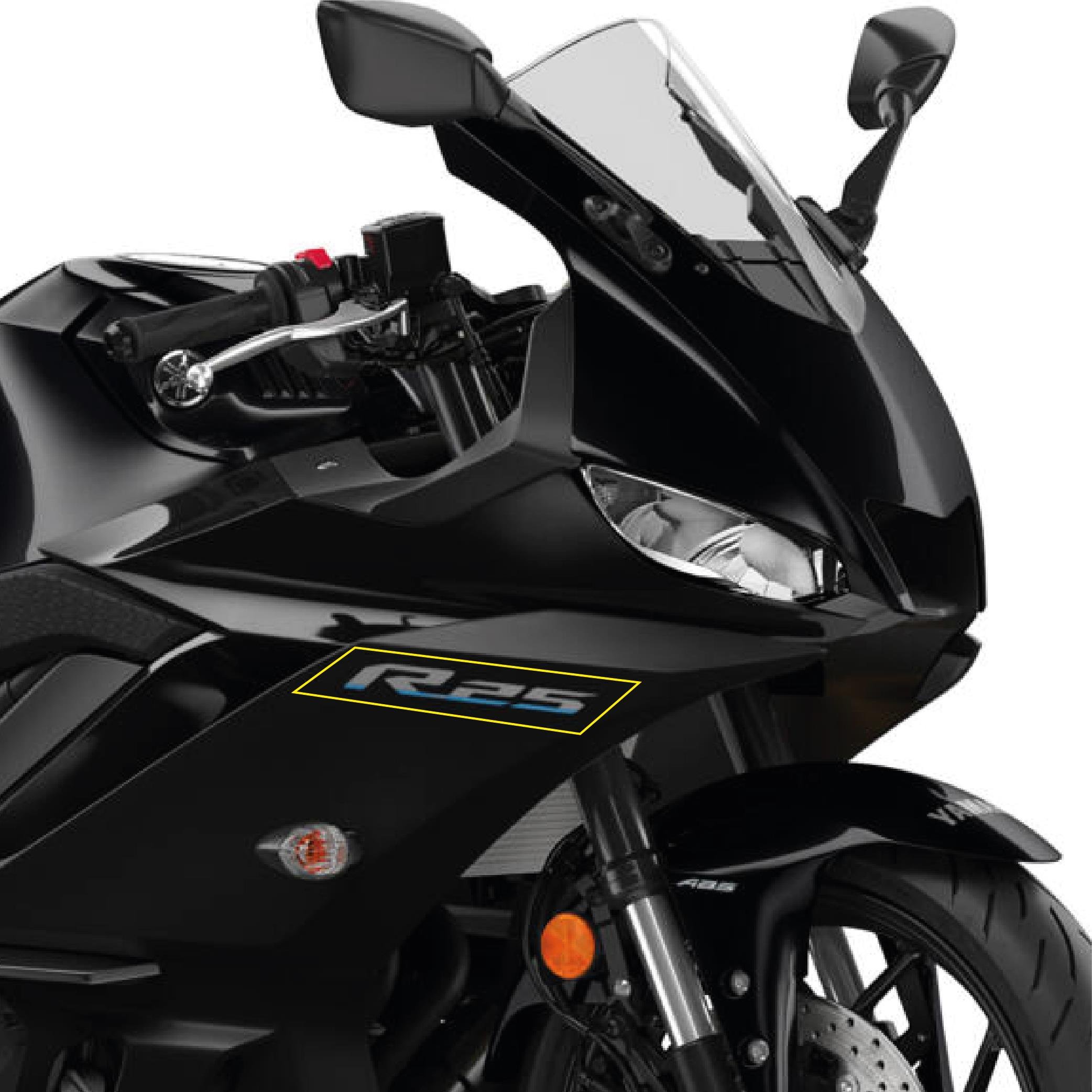 Siyah Yamaha YZF R25 Orjinal Sticker Tasarım Modeli 2023 