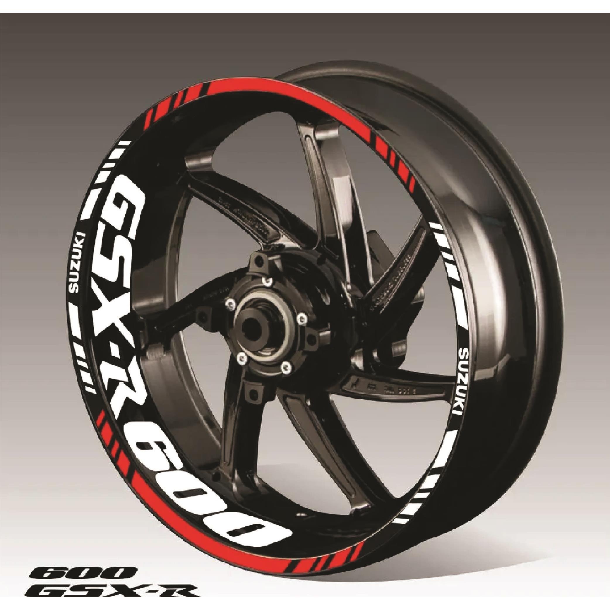 GSX-R600Suzuki GSX-R 600 Kırmızı Beyaz Jant Sticker Etiket Modeli