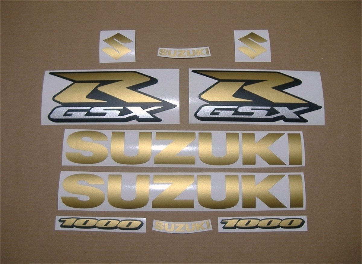 Suzuki GSX-R Gold Mat Sticker Etiket Modeli