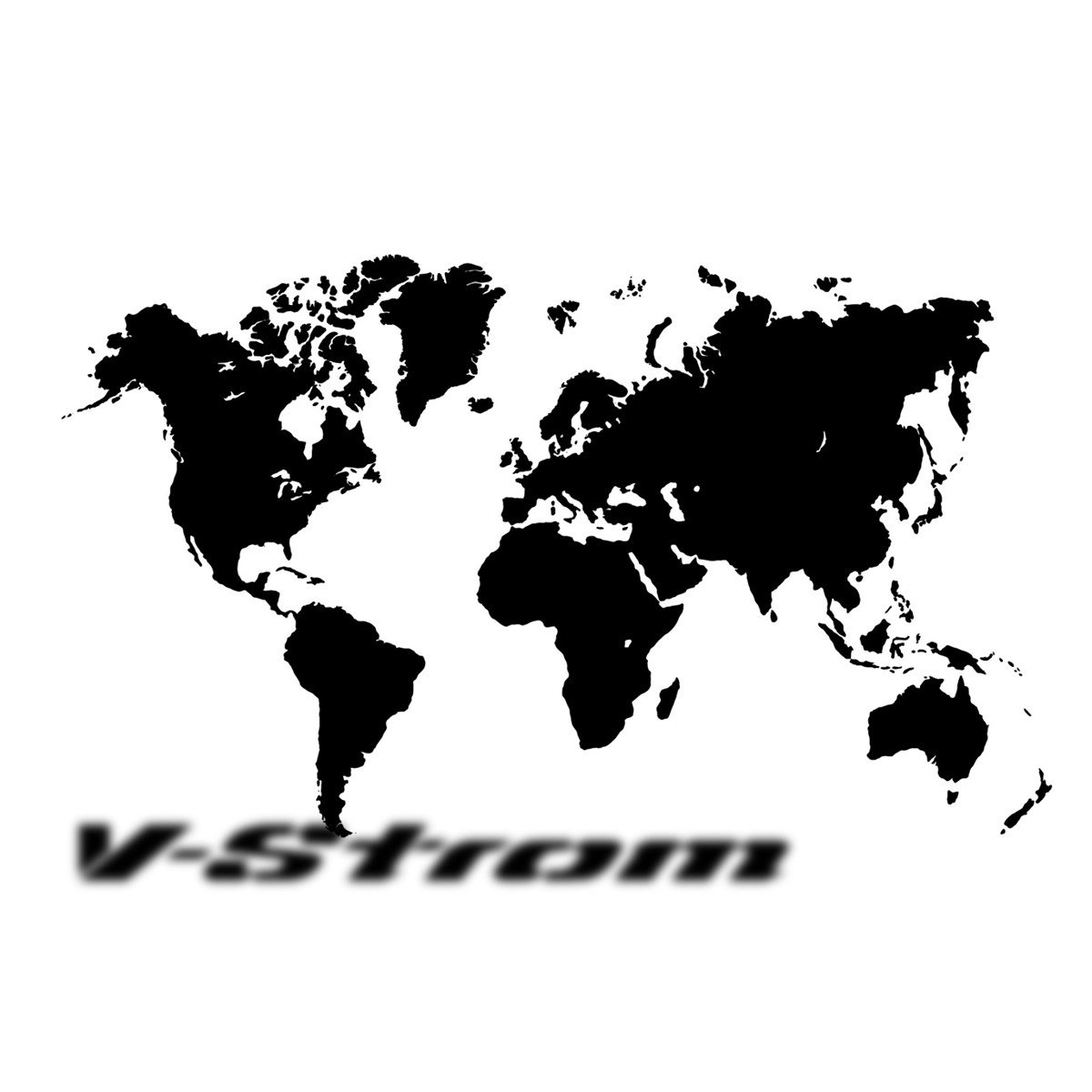 Suzuki V-Strom Dünya Haritası Sticker Etiket Modeli