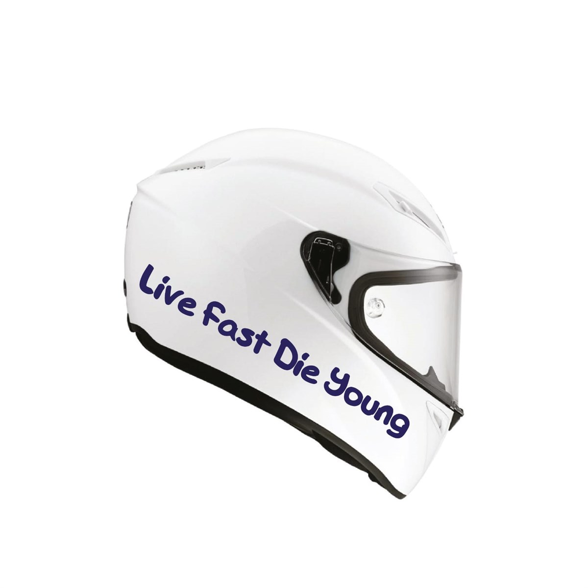 Tek Renk Live Fast Die Young (Live Fast Die Young Helmet Stickers) Kask Sticker Etiket Modeli