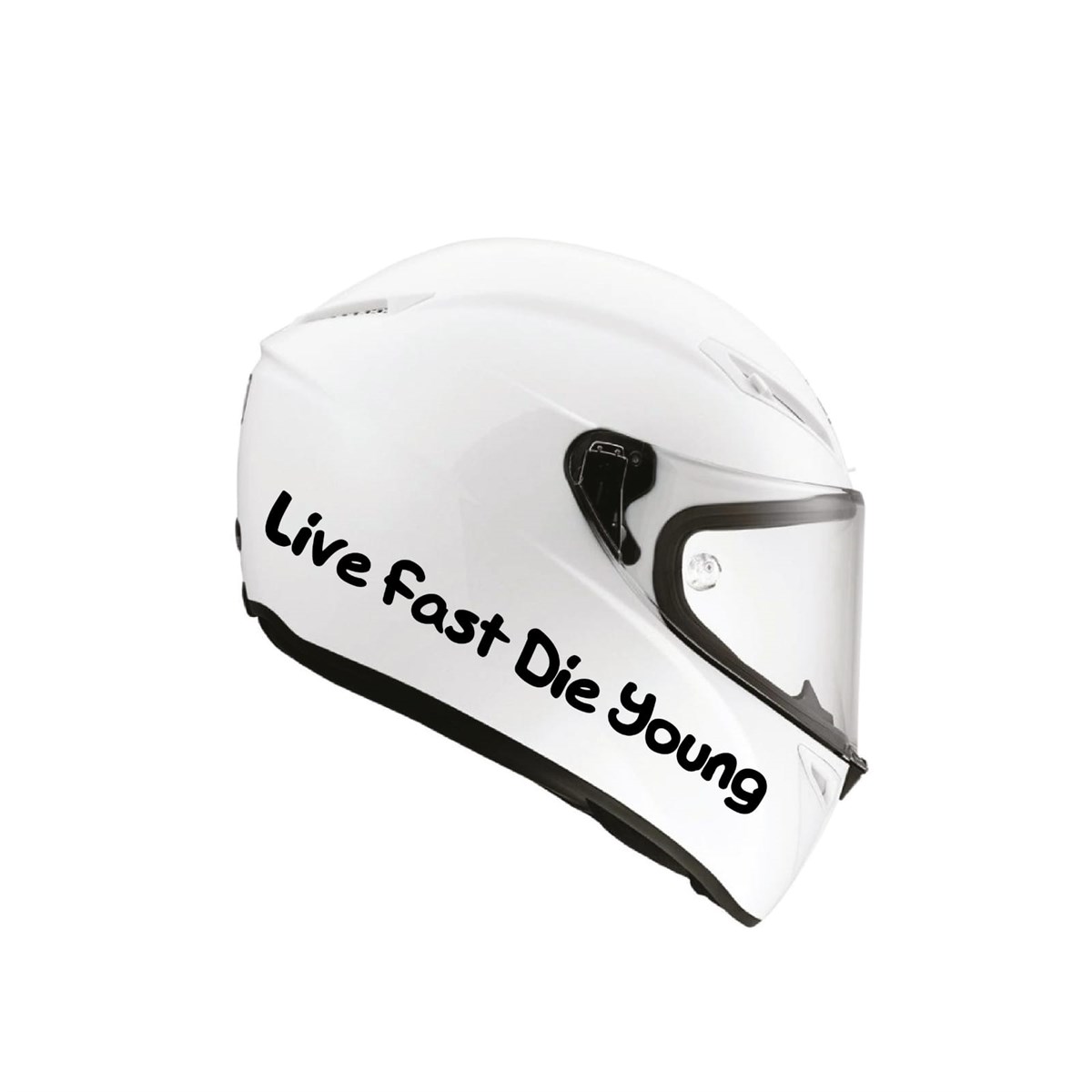 Tek Renk Live Fast Die Young (Live Fast Die Young Helmet Stickers) Kask Sticker Etiket Modeli