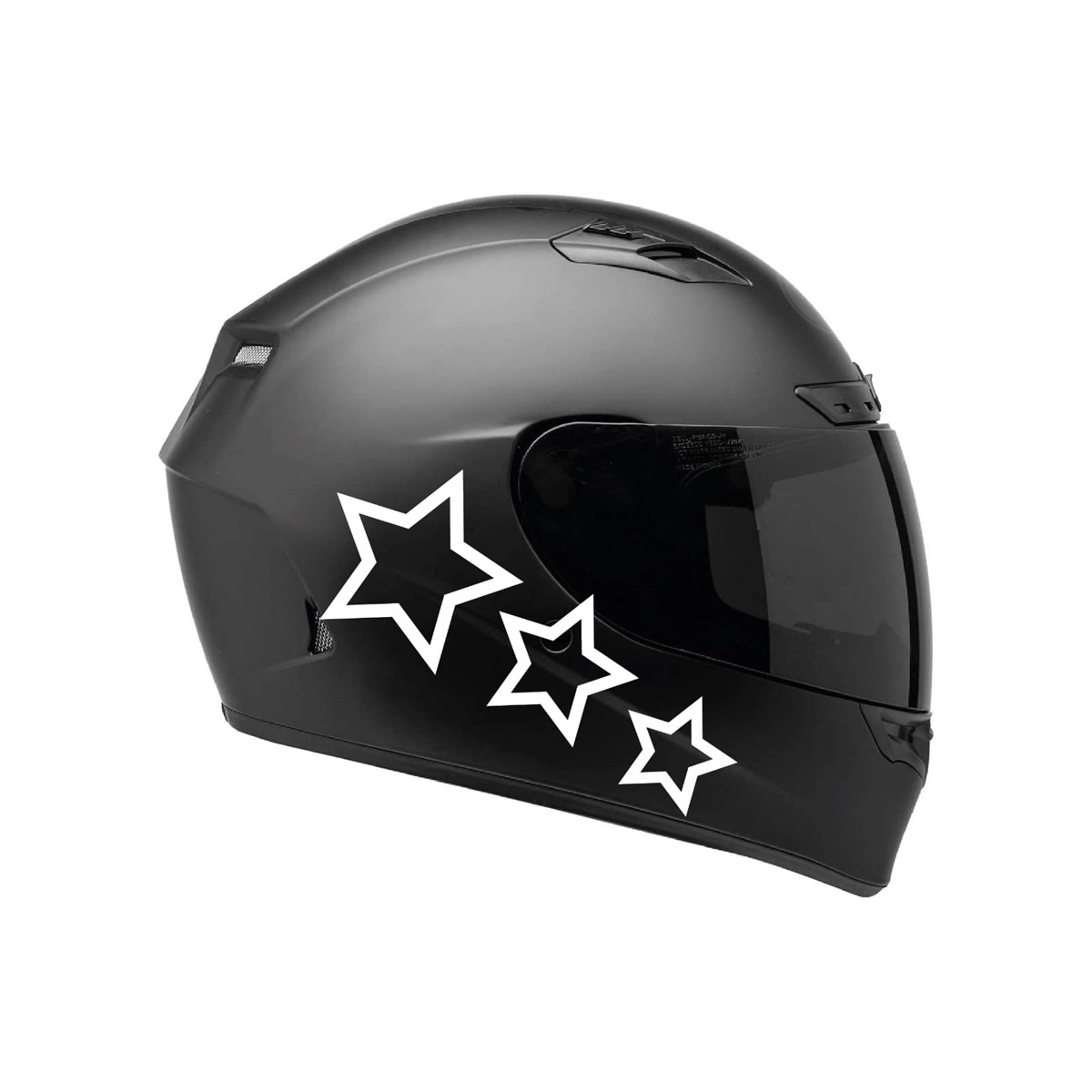 Tek Renk Üçlü yıldız (Triple Star Helmet Stickers) Kask Sticker Etiket Modeli 1