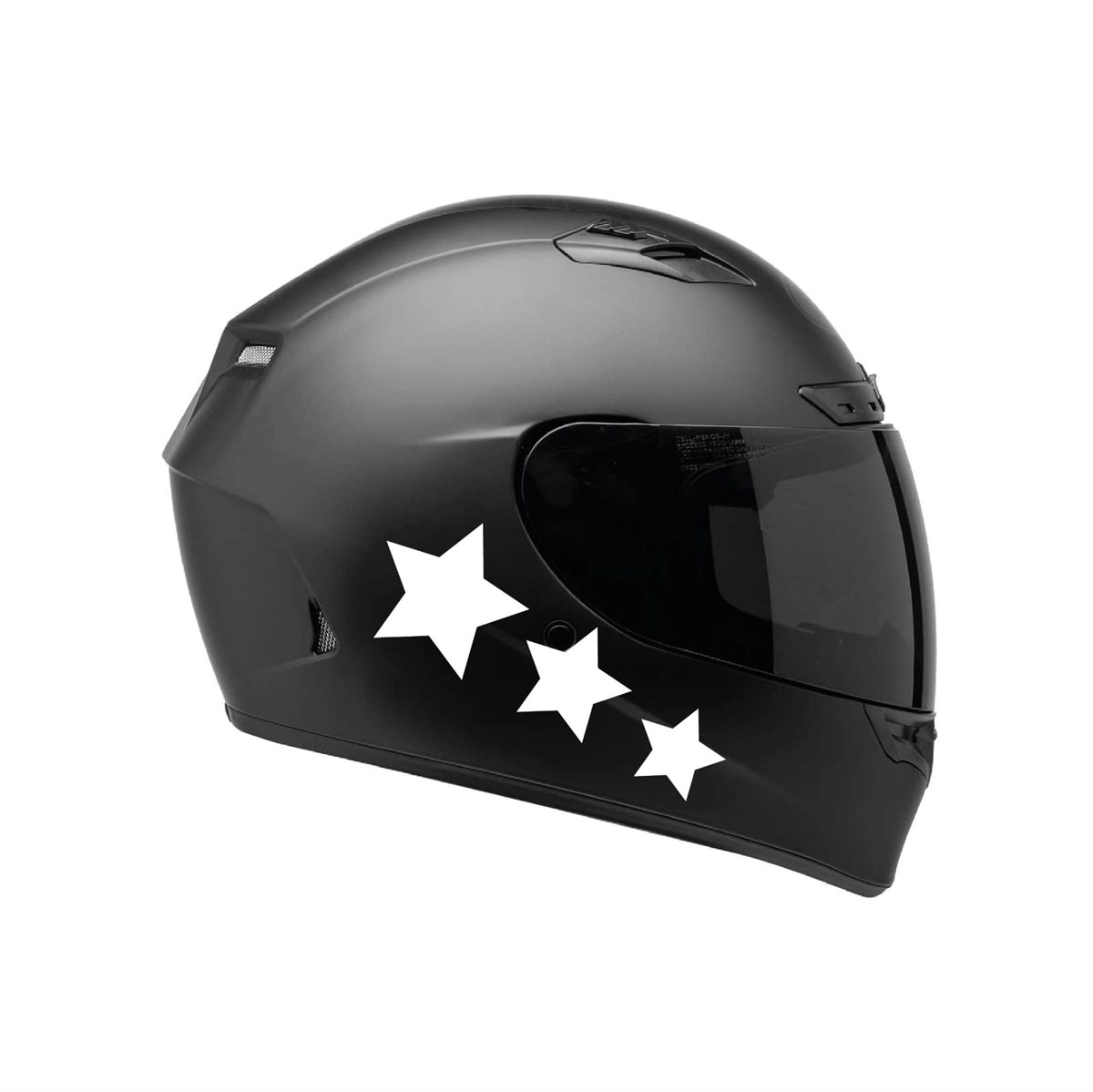 Tek Renk Üçlü yıldız (Triple Star Helmet Stickers) Kask Sticker Etiket Modeli 2