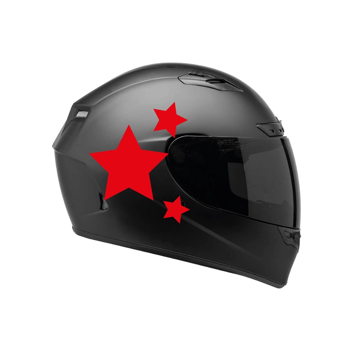 Tek Renk Üçlü yıldız (Triple Star Helmet Stickers) Kask Sticker Etiket Modeli 3