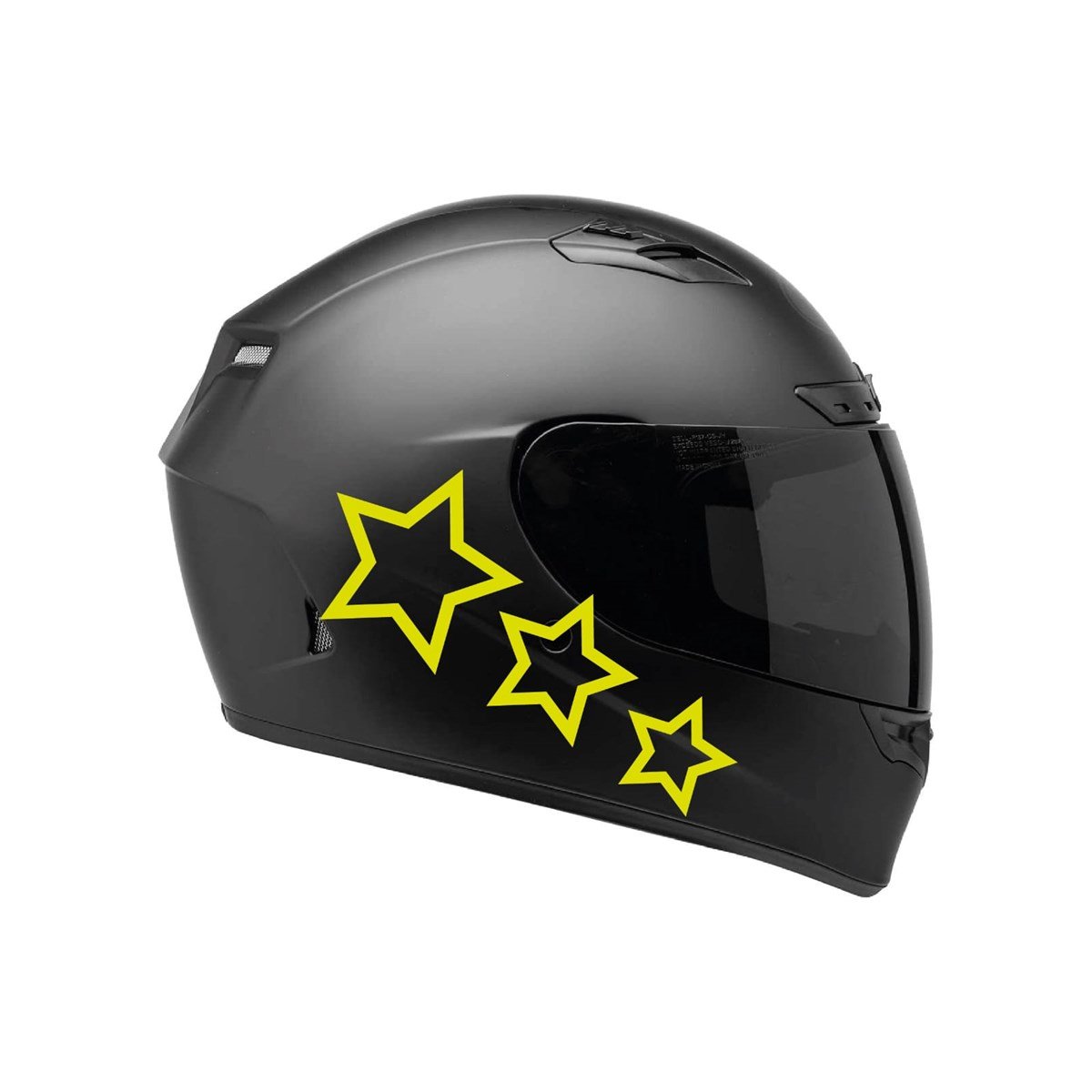 Tek Renk Üçlü yıldız (Triple Star Helmet Stickers) Kask Sticker Etiket Modeli 1