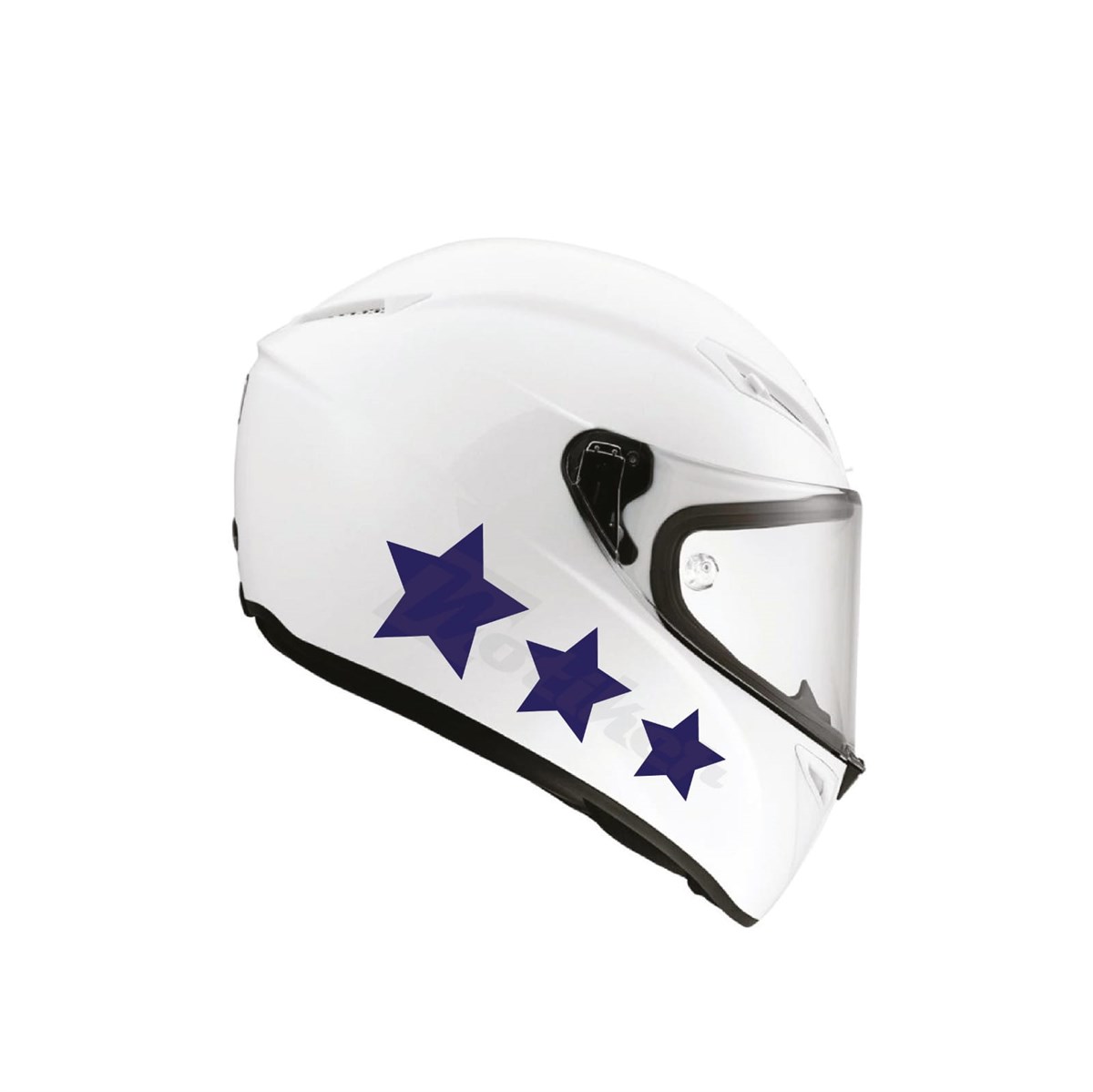 Tek Renk Üçlü yıldız (Triple Star Helmet Stickers) Kask Sticker Etiket Modeli 2