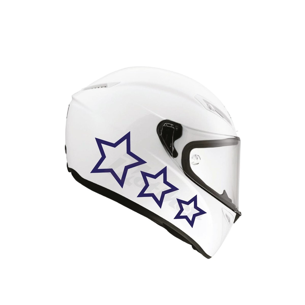 Tek Renk Üçlü yıldız (Triple Star Helmet Stickers) Kask Sticker Etiket Modeli 1