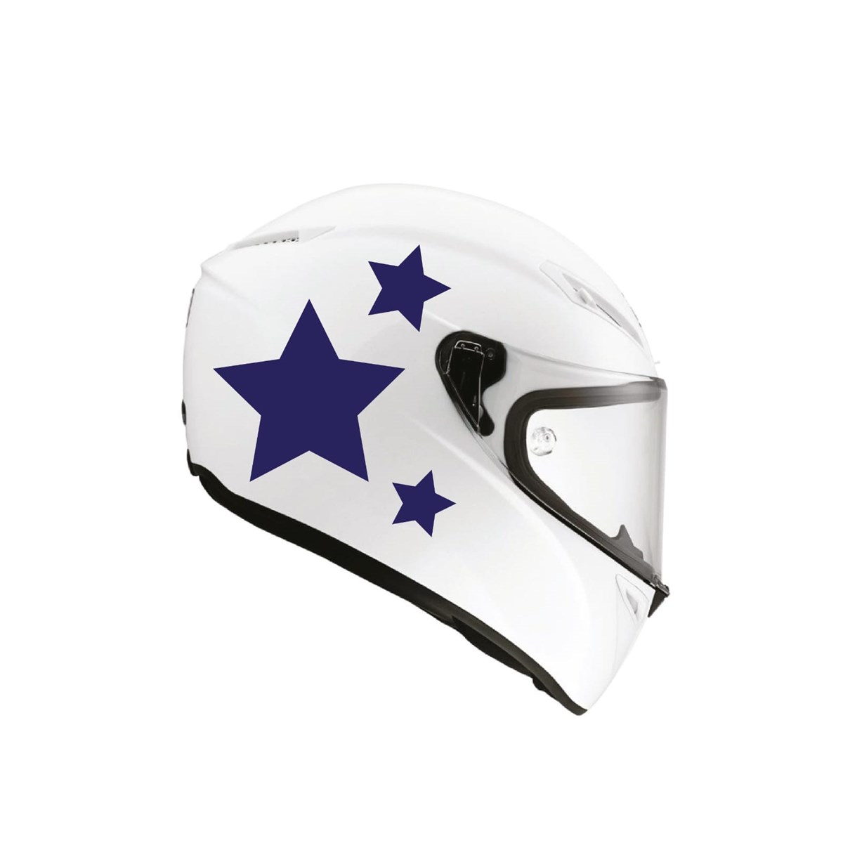 Tek Renk Üçlü yıldız (Triple Star Helmet Stickers) Kask Sticker Etiket Modeli 3