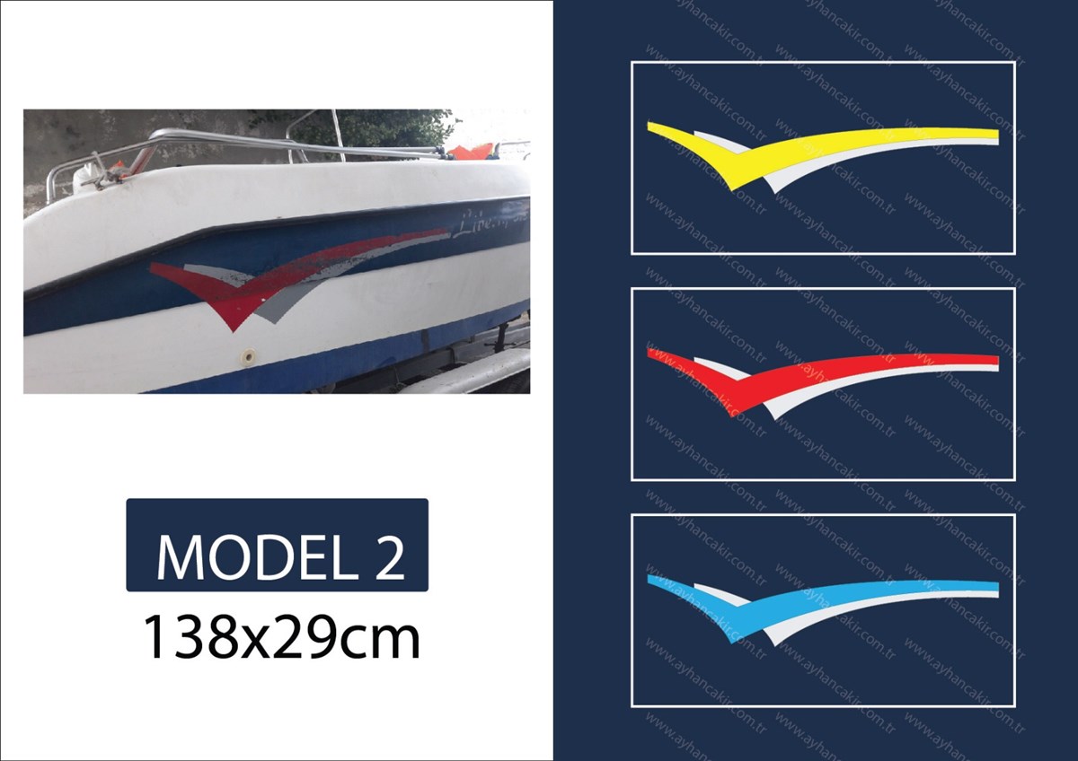 Tekne Renkli Sticker Etiket Model 2