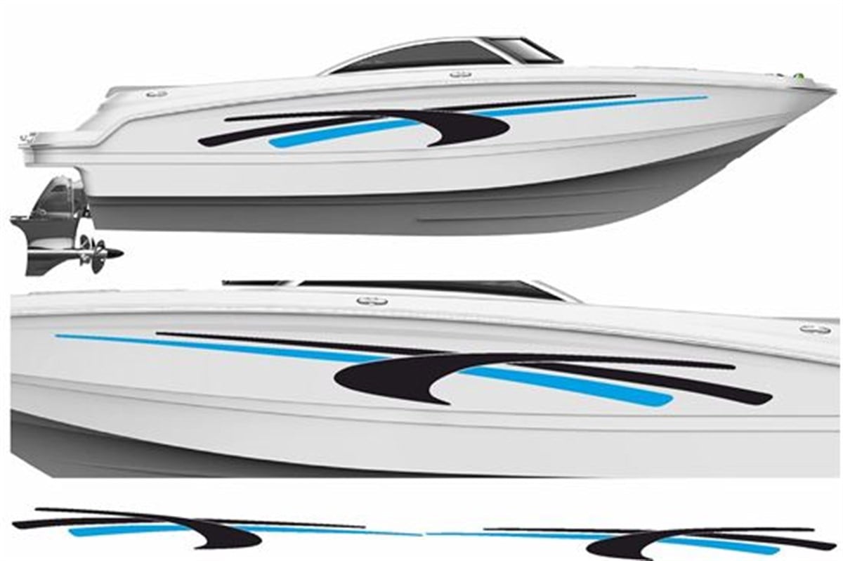 Tekne Turkuaz Siyah Sticker Etiket Model 