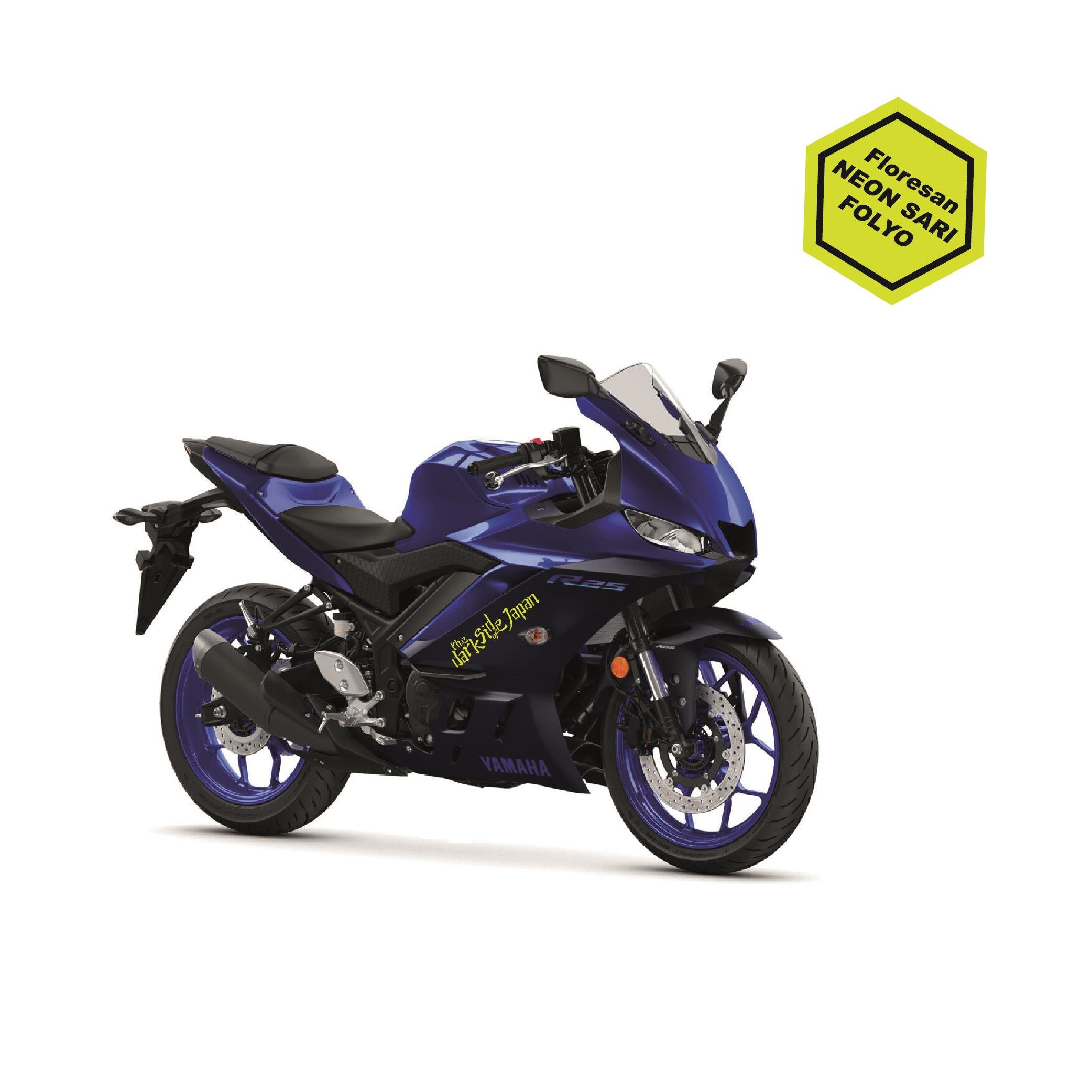 The Dark Side Of Japan Floresan Neon Sarı Motosiklet Sticker Etiket Modeli